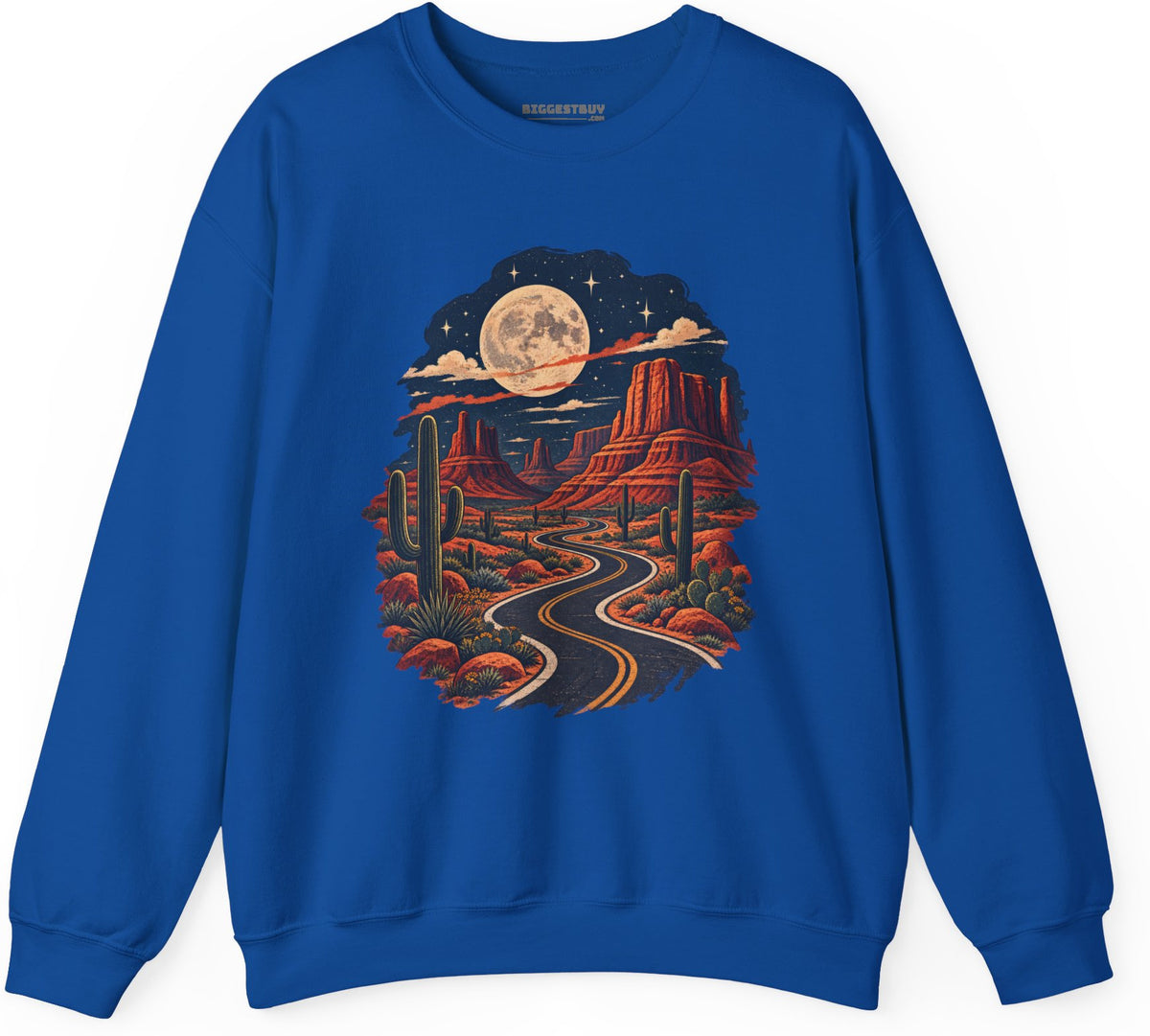Moonlit Drive - Crewneck Sweatshirt in Royal, front view
