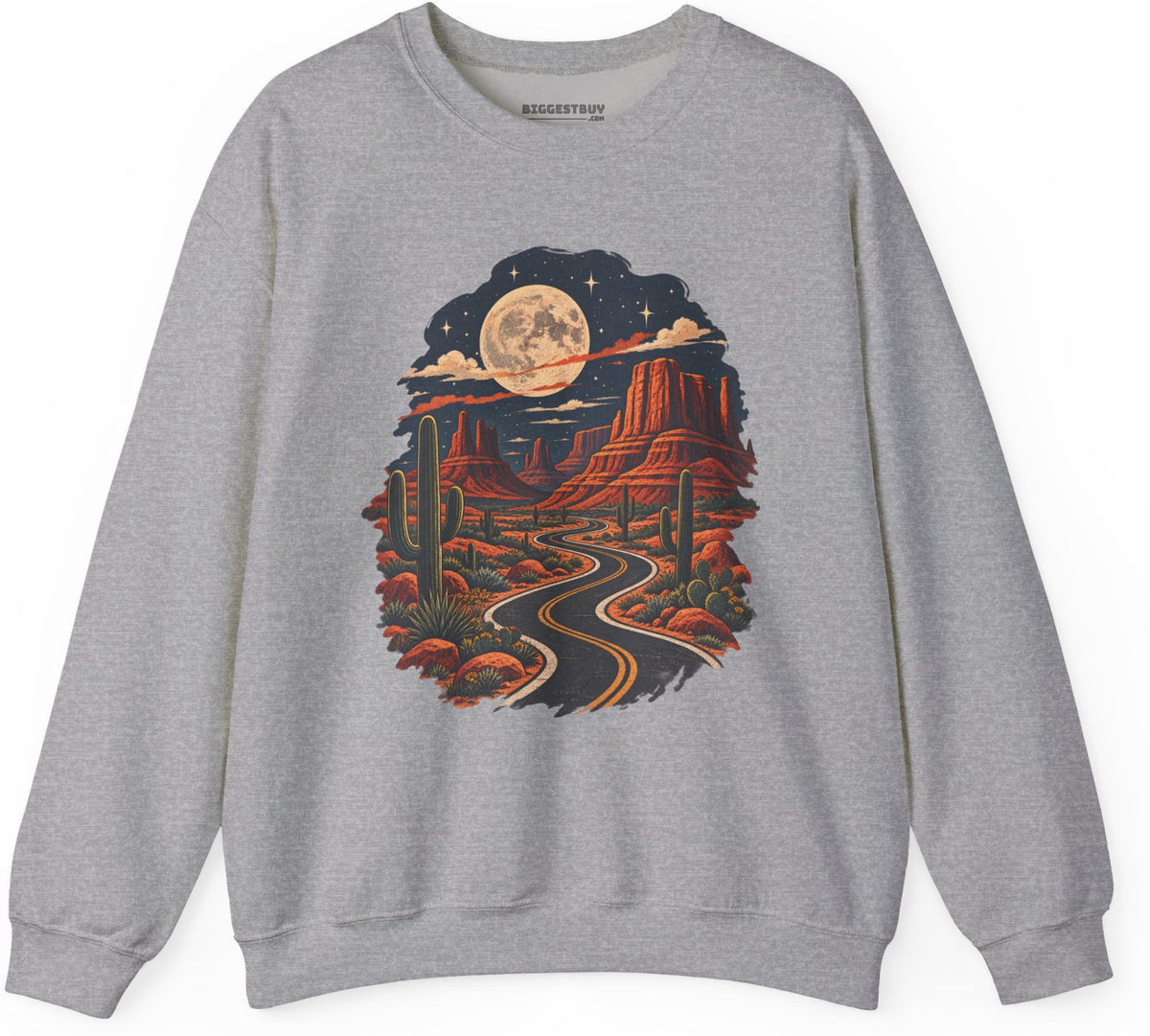 Moonlit Drive - Crewneck Sweatshirt in Sport Grey, front view