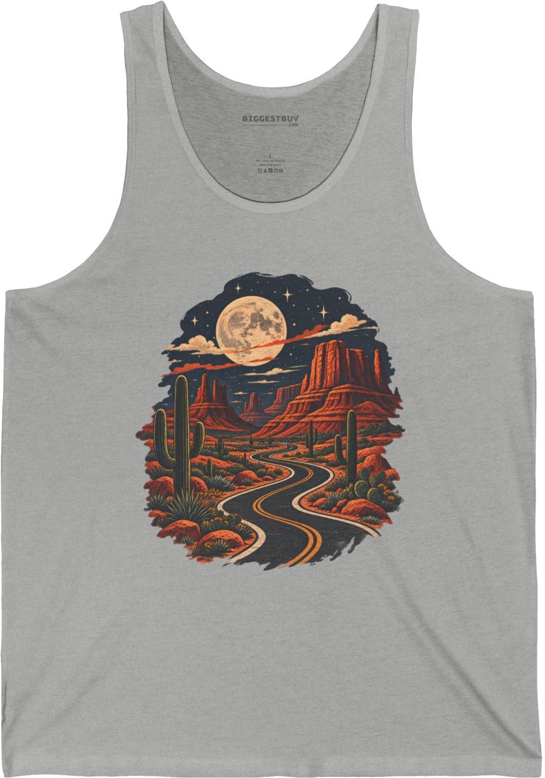 Moonlit Drive - Jersey Tank Top in Athletic Heather, front view