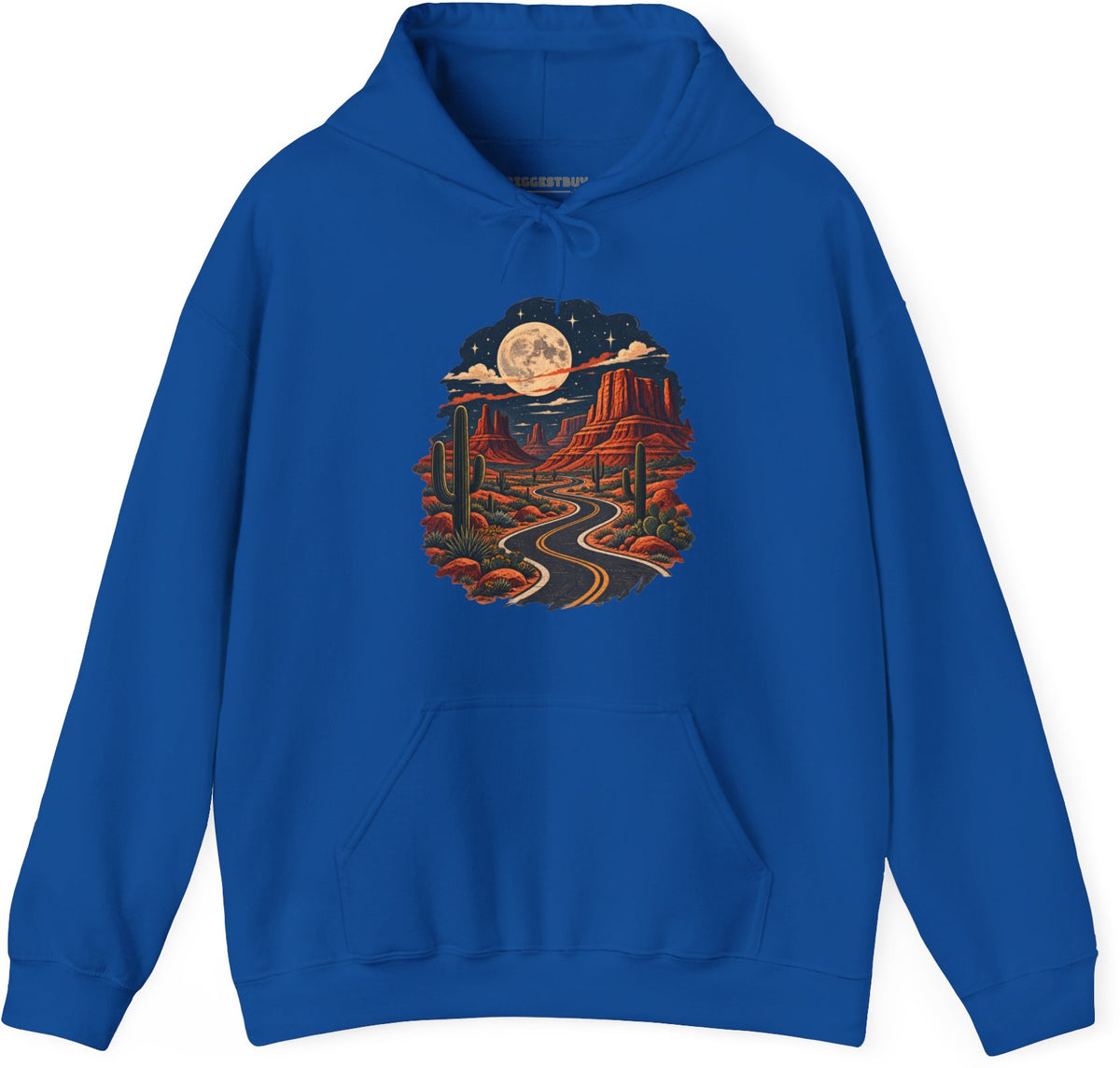Moonlit Drive - Pullover Hoodie in Royal, front view