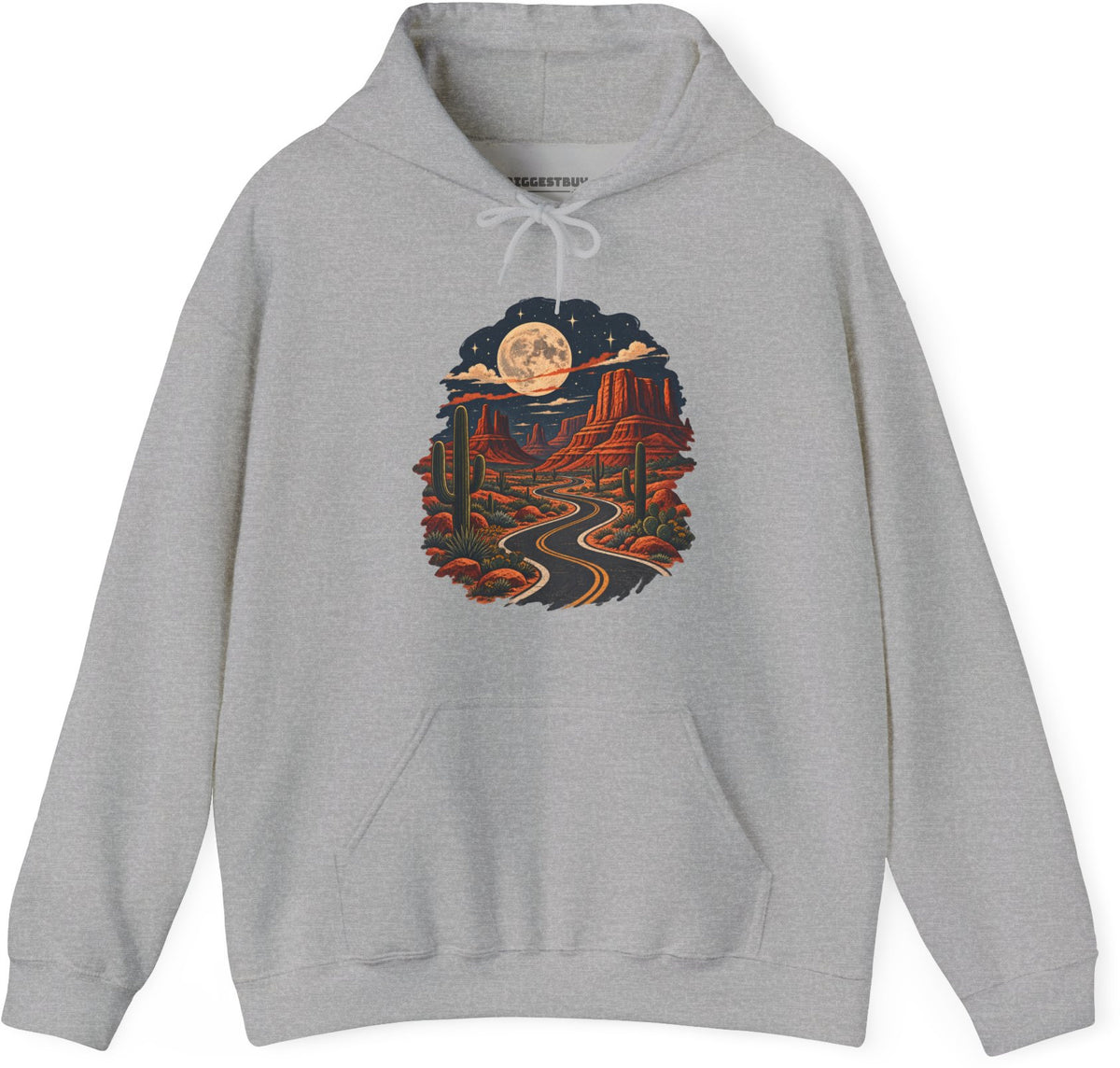 Moonlit Drive - Pullover Hoodie in Sport Grey, front view