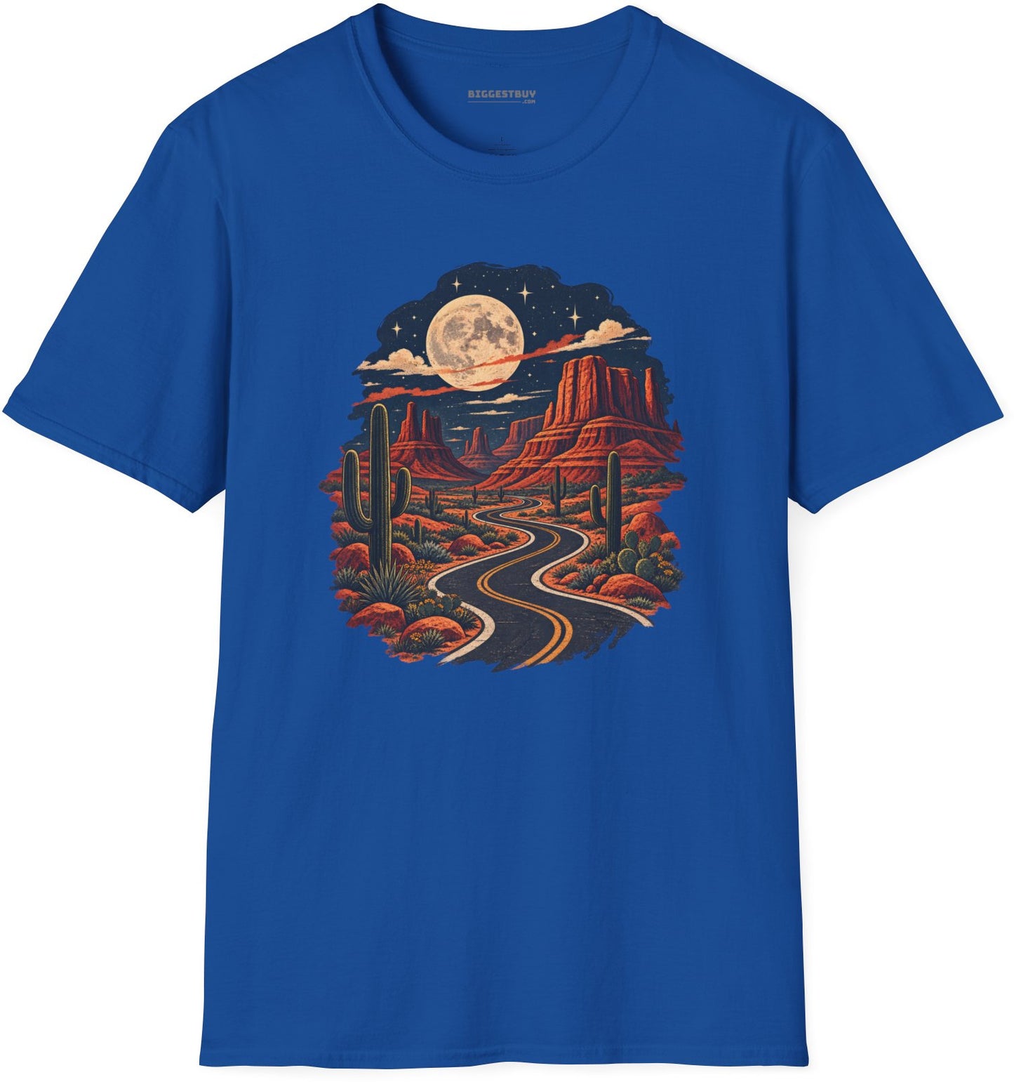 Moonlit Drive - Softstyle T-Shirt in Royal, front view