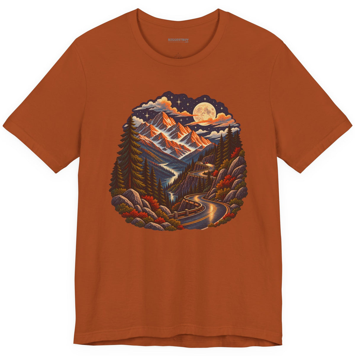 Moonlit Mountain - Classic Jersey Tee in Autumn, front view