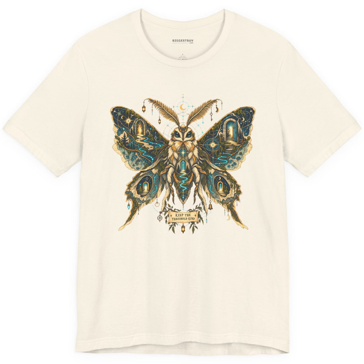 Moth Mystique - Classic Jersey Tee in Natural, front view