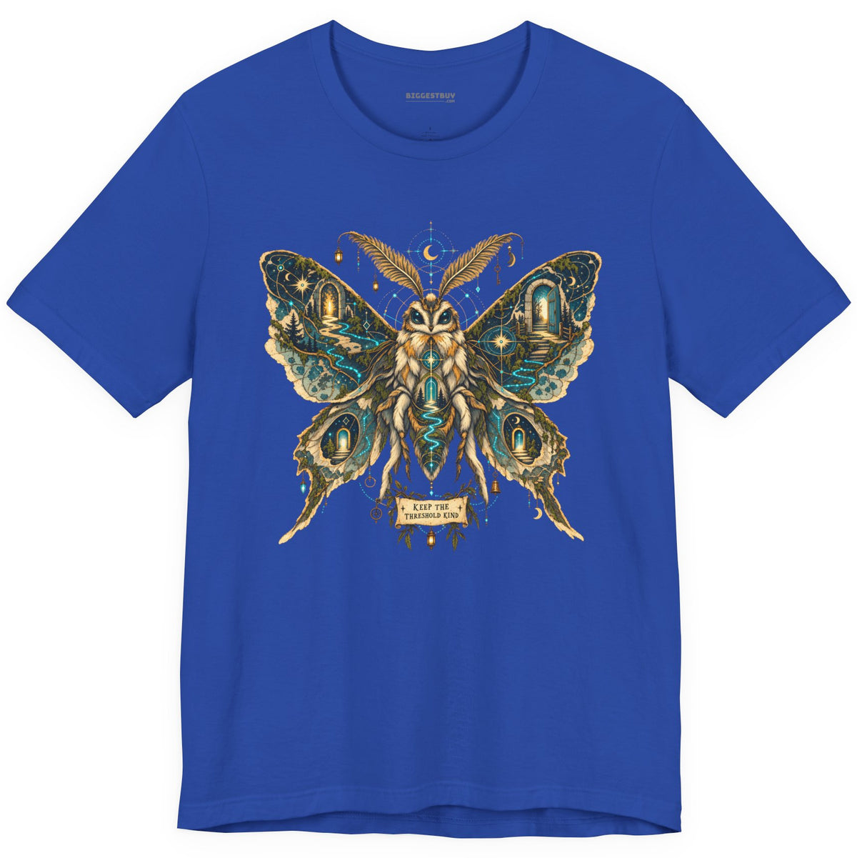 Moth Mystique - Classic Jersey Tee in True Royal, front view