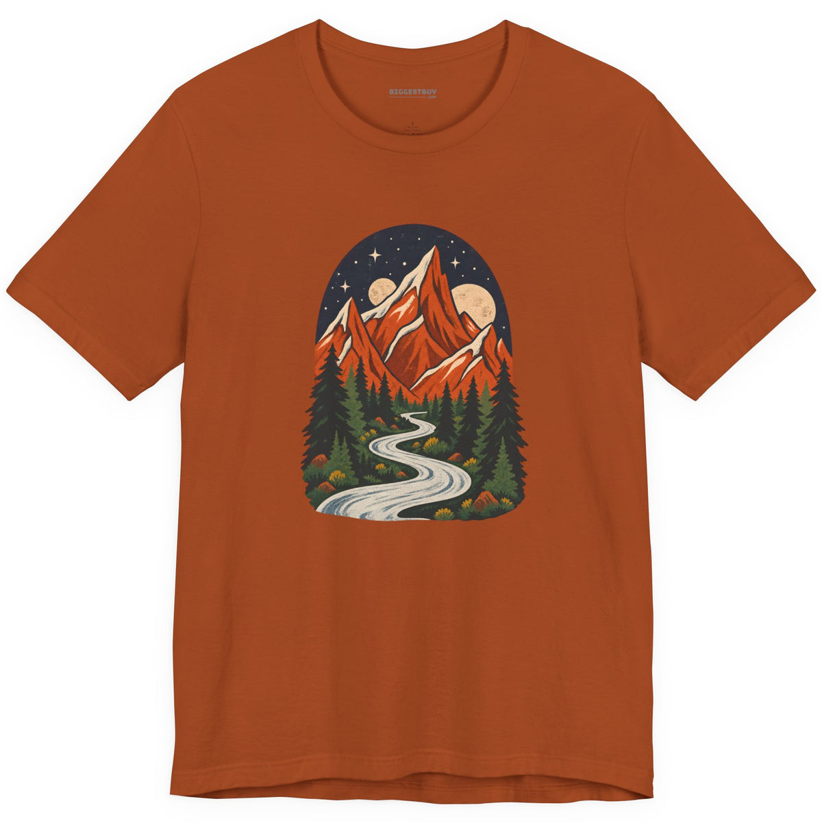 Mountain Maze - Classic Jersey Tee in Autumn, front view