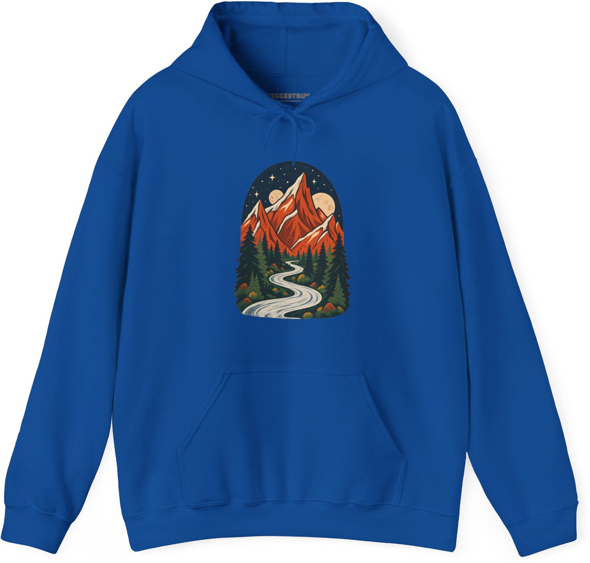 Mountain Maze - Pullover Hoodie in Royal, front view
