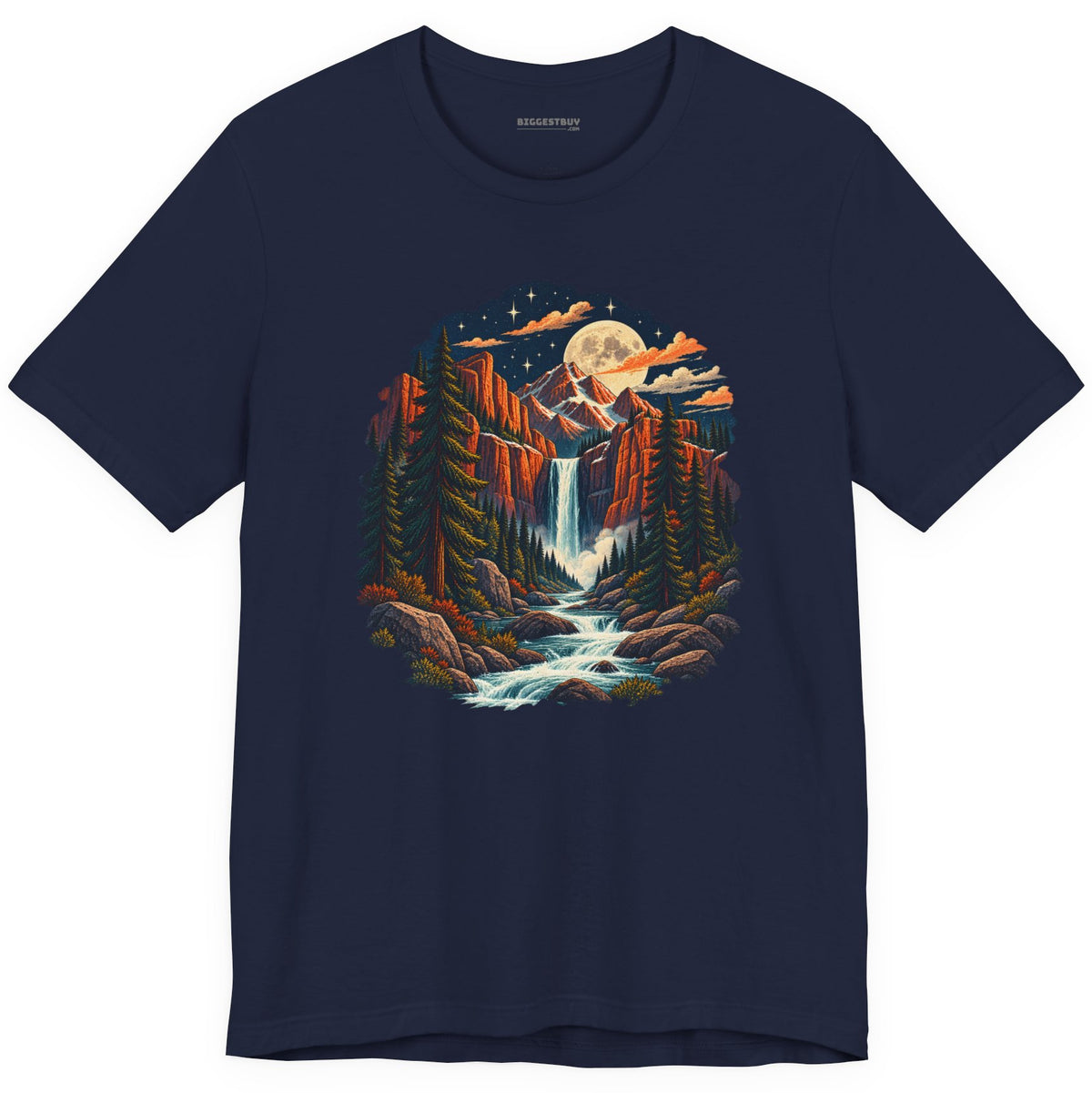 Mystic Peaks - Classic Jersey Tee in Navy, front view