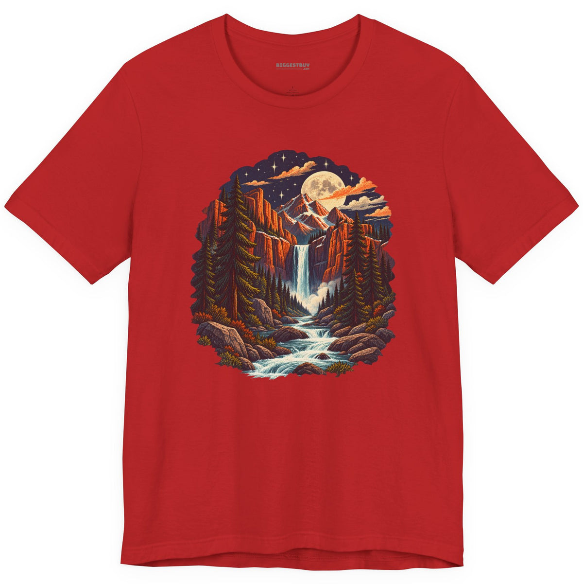 Mystic Peaks - Classic Jersey Tee in Red, front view