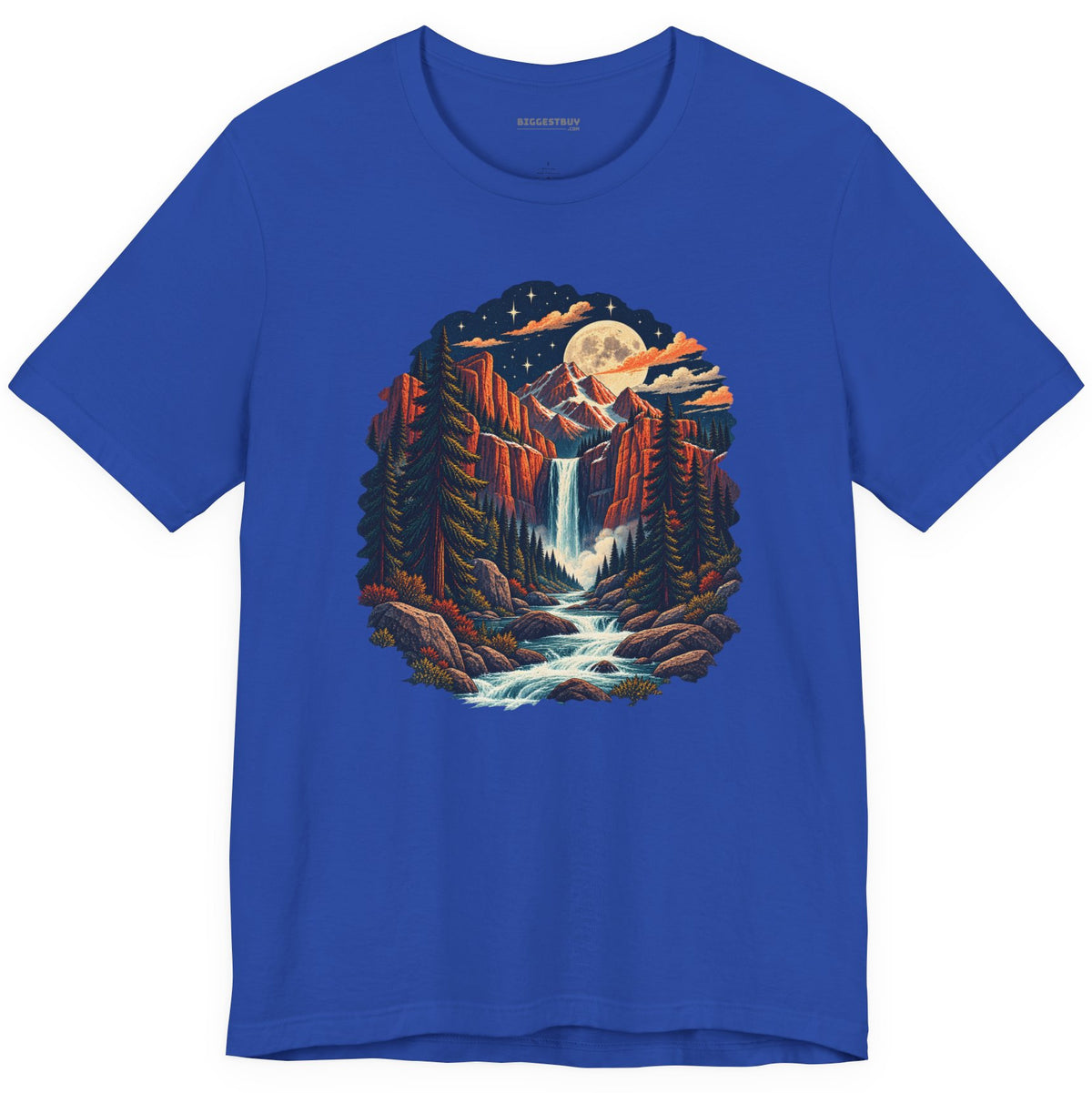 Mystic Peaks - Classic Jersey Tee in True Royal, front view