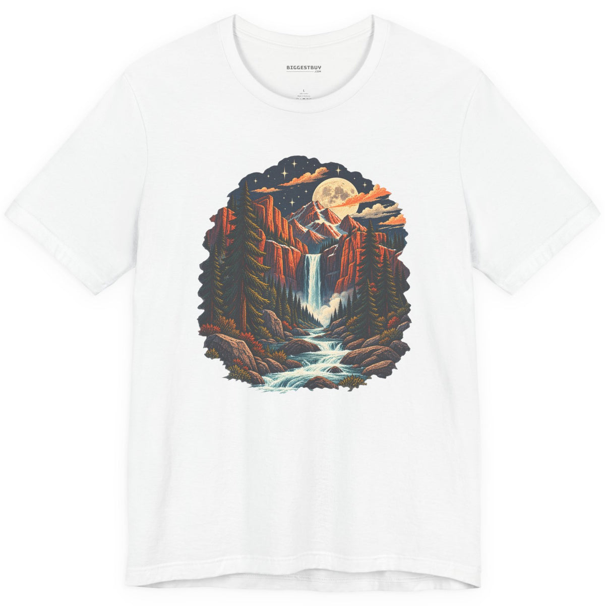 Mystic Peaks - Classic Jersey Tee in White, front view