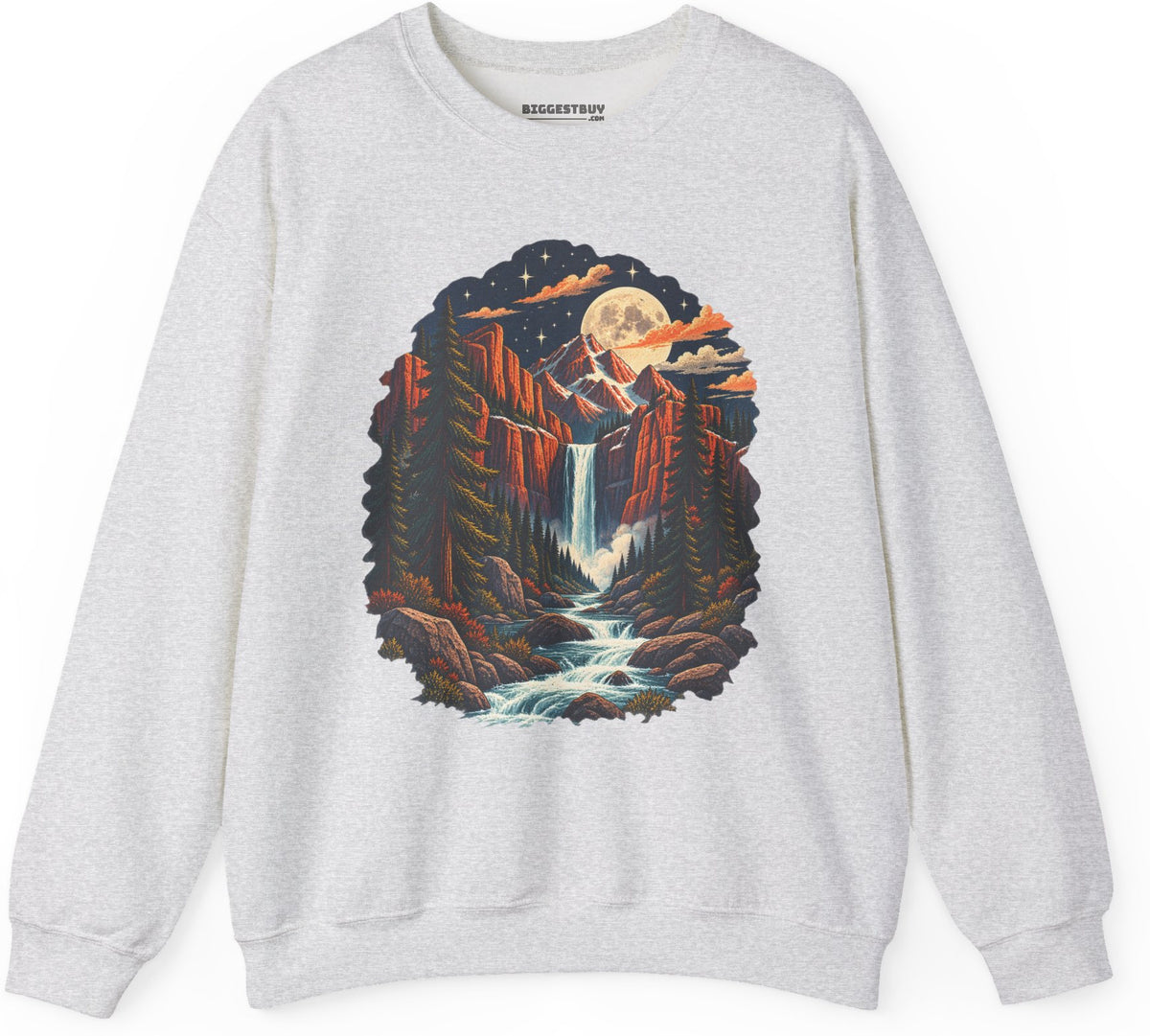 Mystic Peaks - Crewneck Sweatshirt in Ash, front view