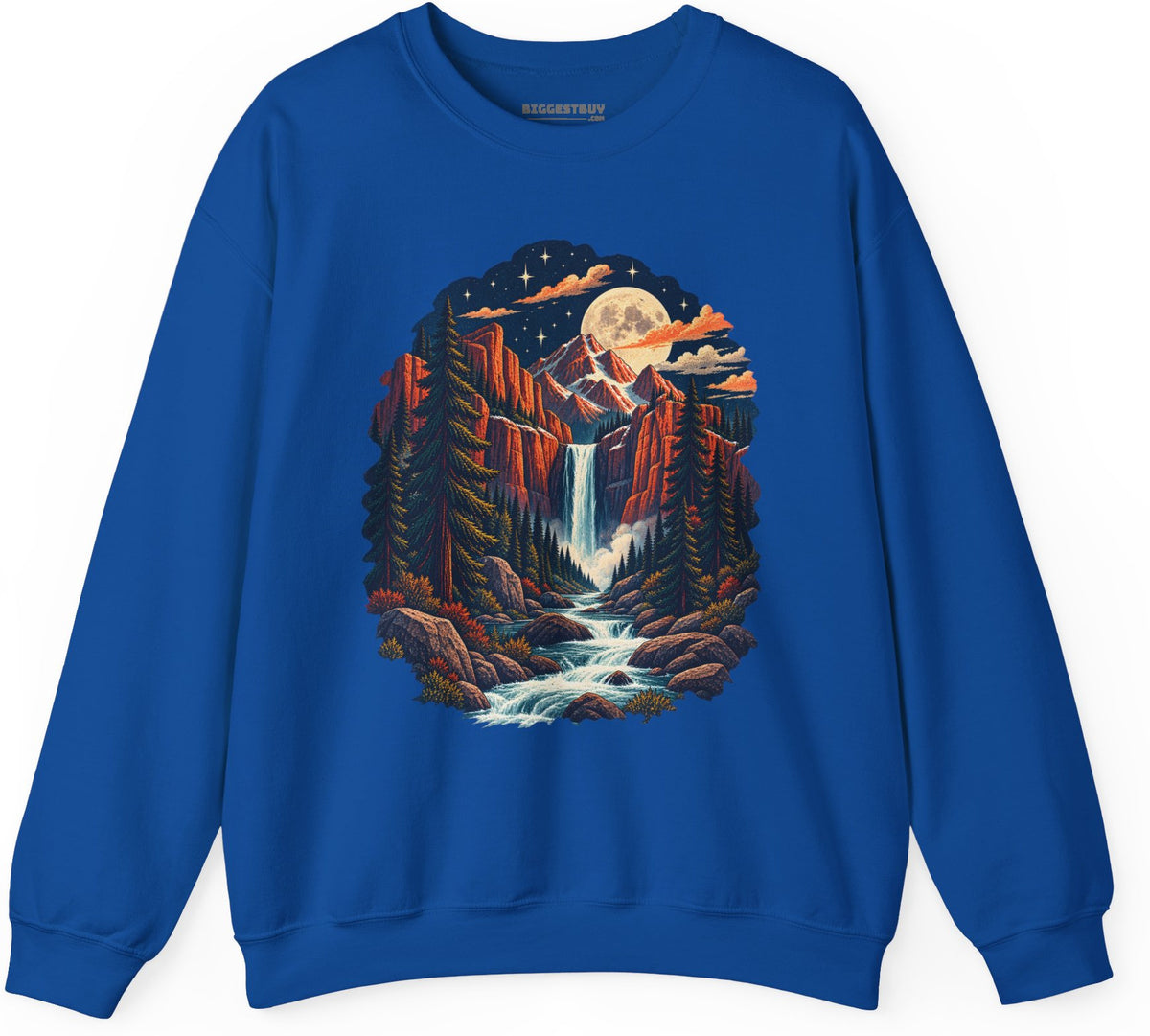 Mystic Peaks - Crewneck Sweatshirt in Royal, front view
