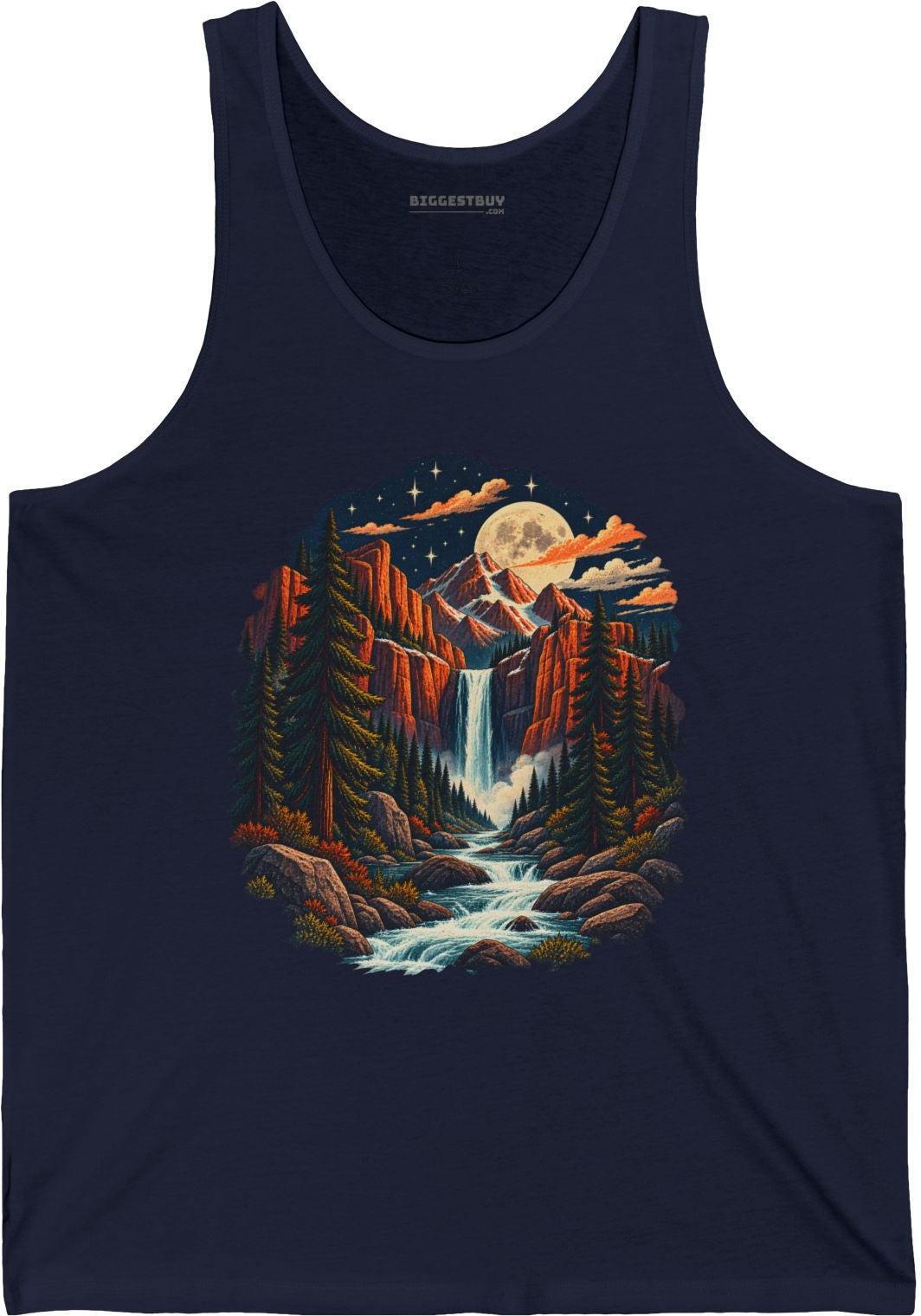 Mystic Peaks - Jersey Tank Top in Navy, front view