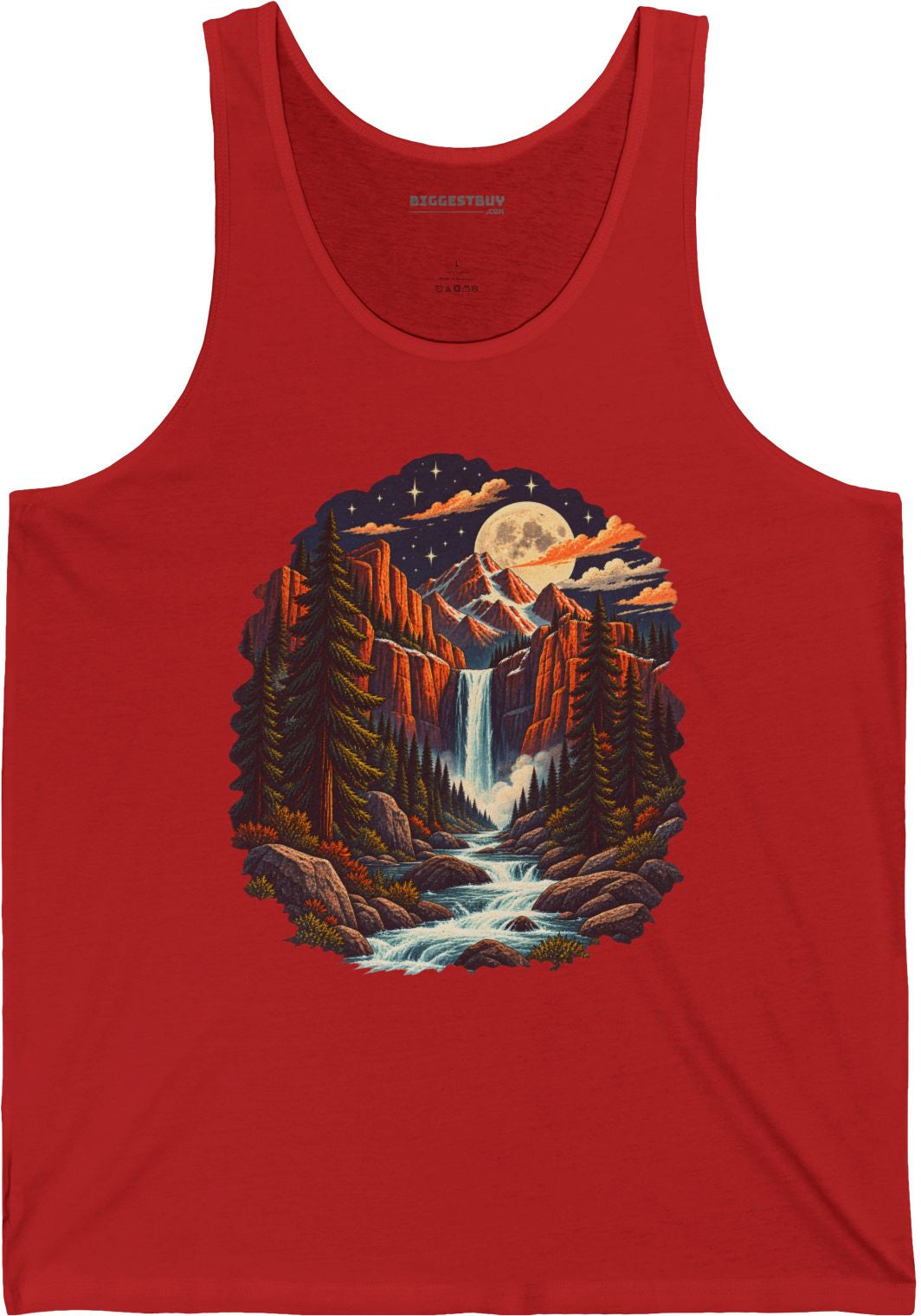 Mystic Peaks - Jersey Tank Top in Red, front view