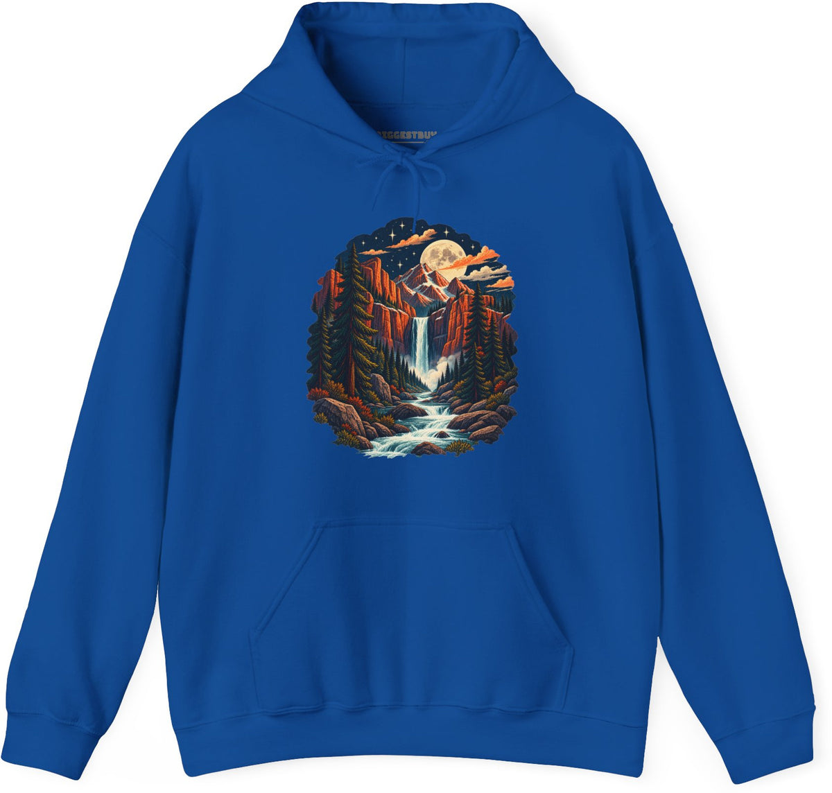 Mystic Peaks - Pullover Hoodie in Royal, front view