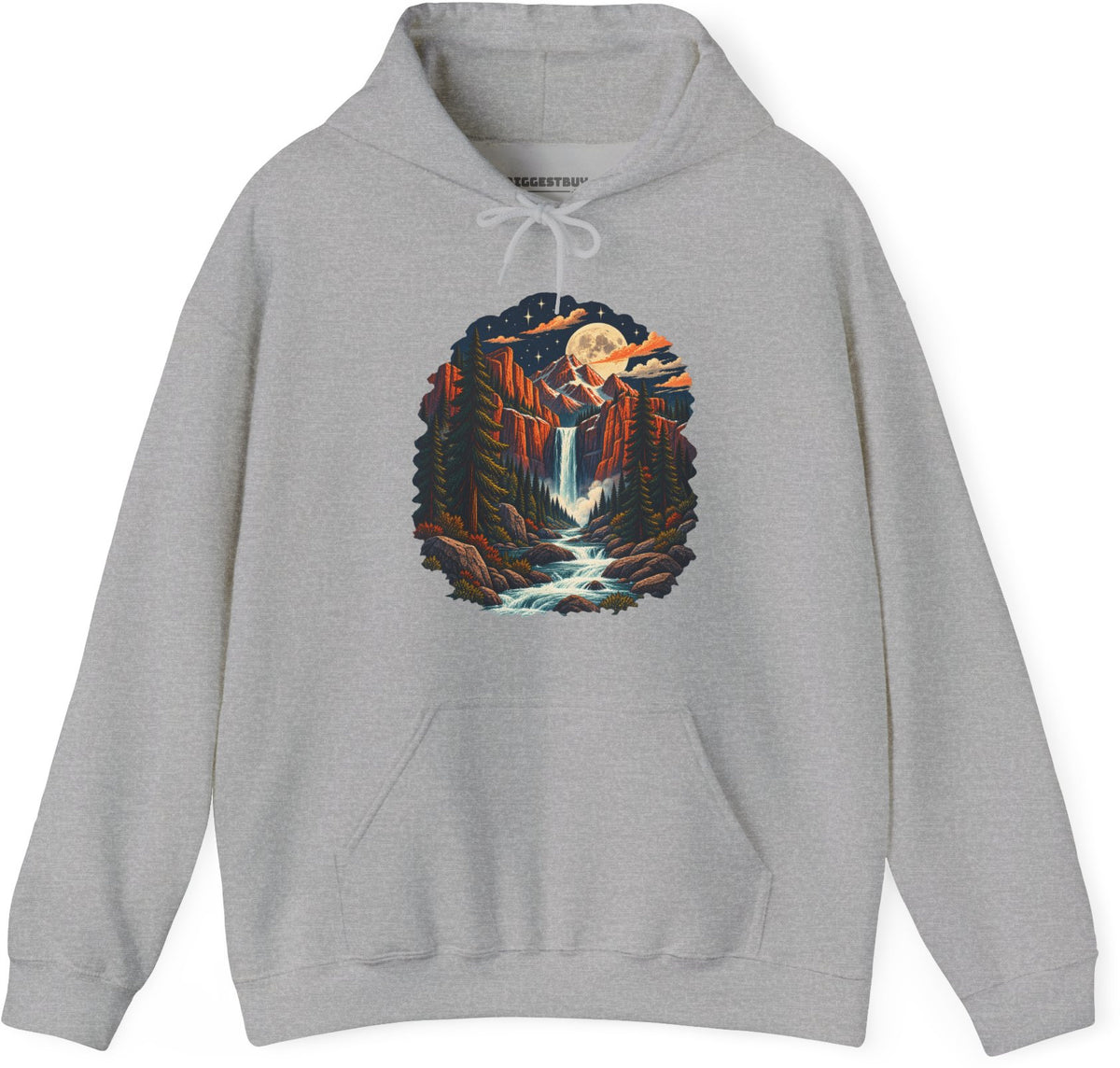 Mystic Peaks - Pullover Hoodie in Sport Grey, front view