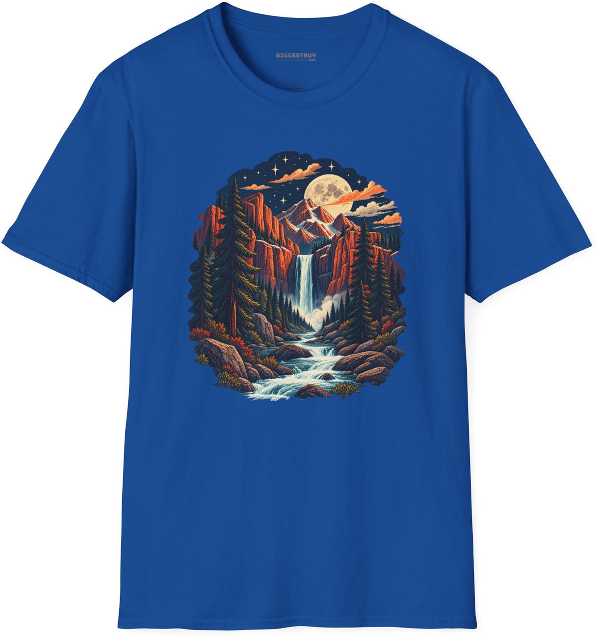 Mystic Peaks - Softstyle T-Shirt in Royal, front view