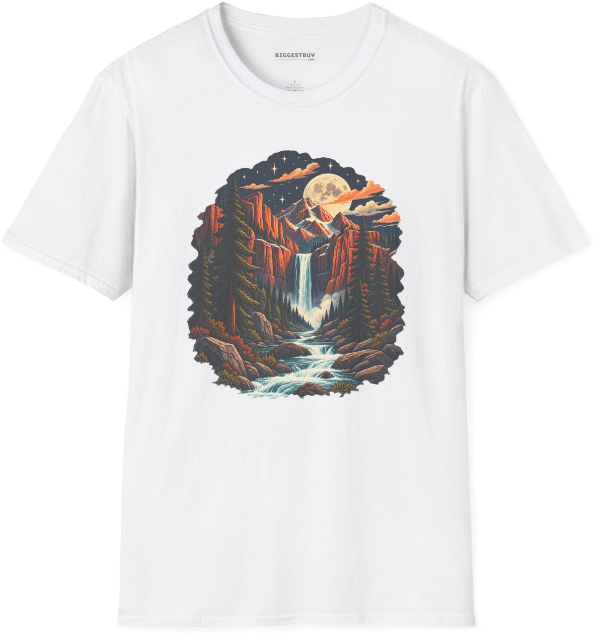 Mystic Peaks - Softstyle T-Shirt in White, front view