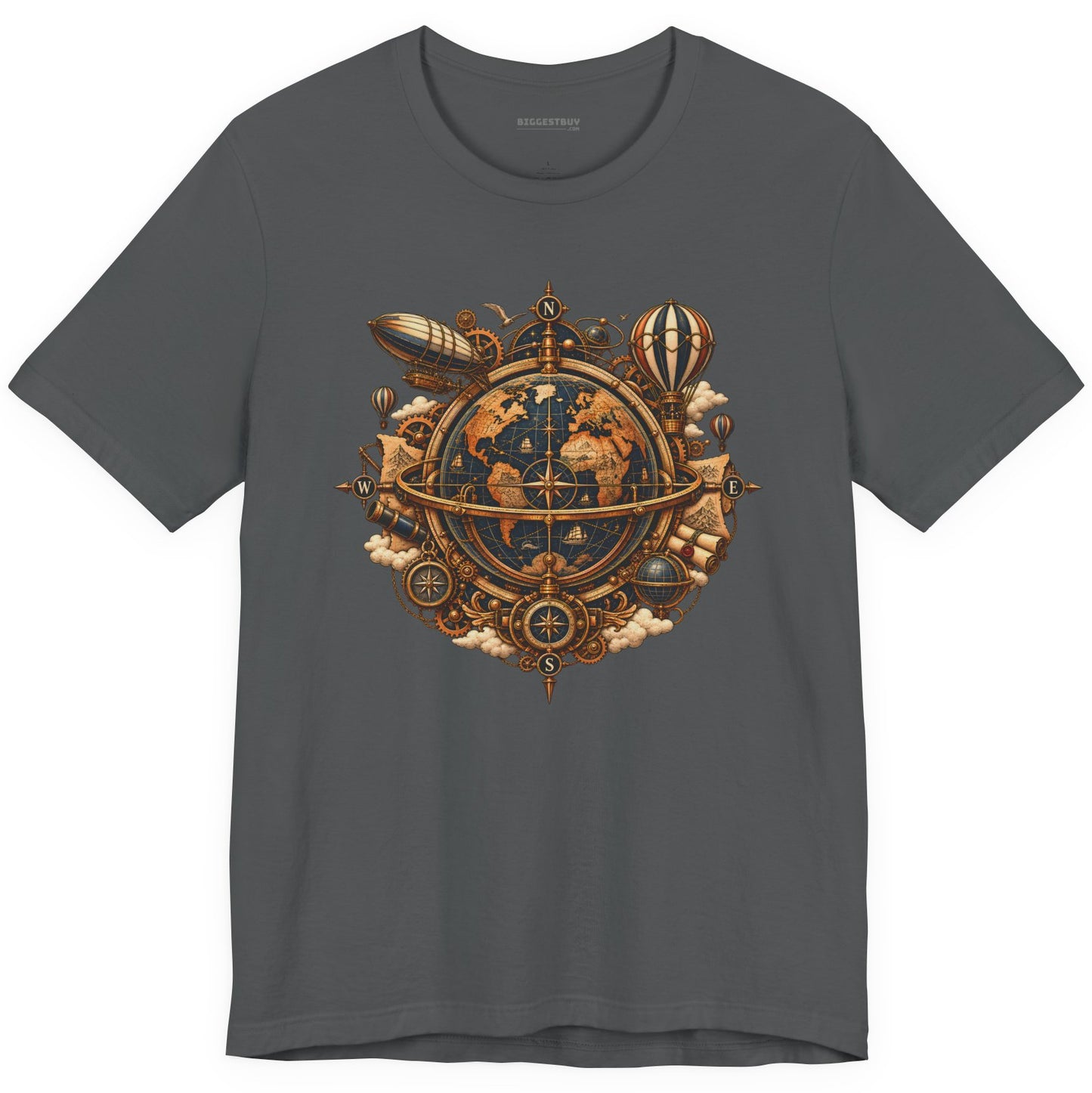 Nautical Nexus - Classic Jersey Tee in Asphalt, front view