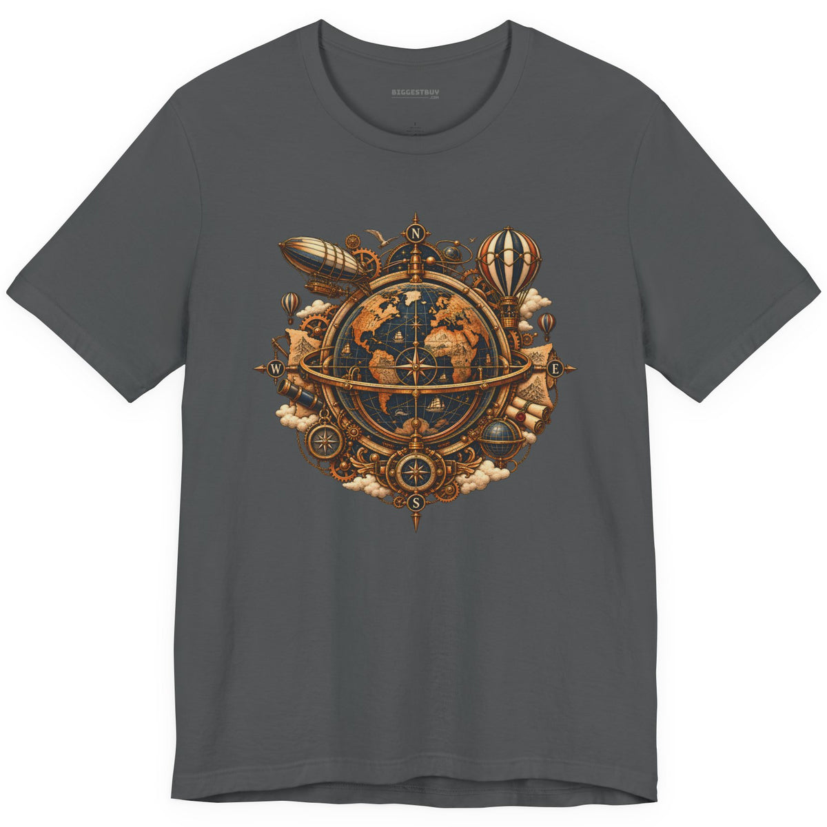 Nautical Nexus - Classic Jersey Tee in Asphalt, front view