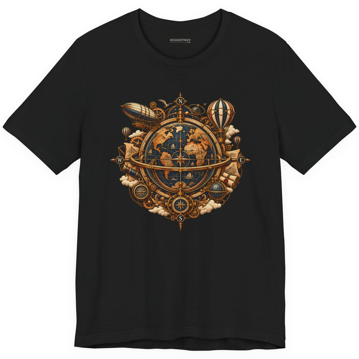 Nautical Nexus - Classic Jersey Tee in Black, front view