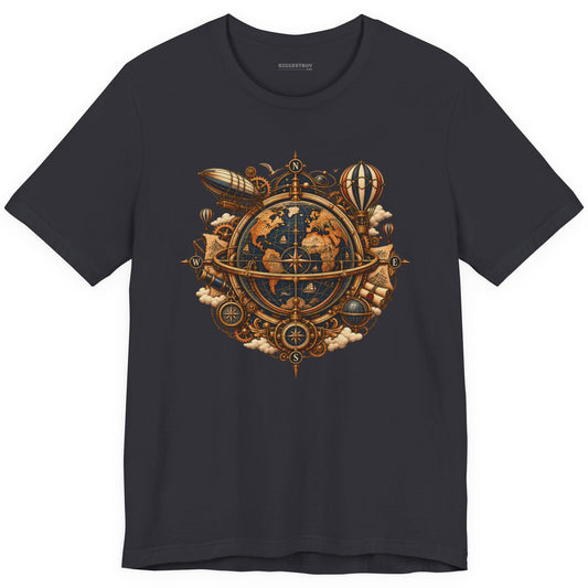 Nautical Nexus - Classic Jersey Tee in Dark Grey, front view