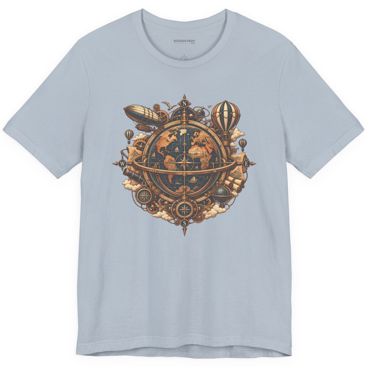 Nautical Nexus - Classic Jersey Tee in Light Blue, front view