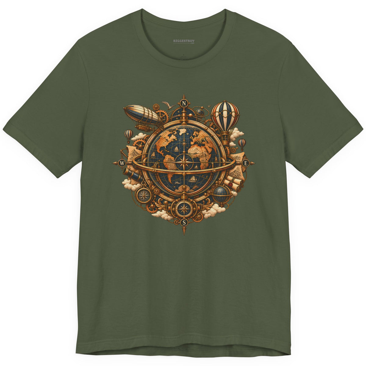 Nautical Nexus - Classic Jersey Tee in Military Green, front view