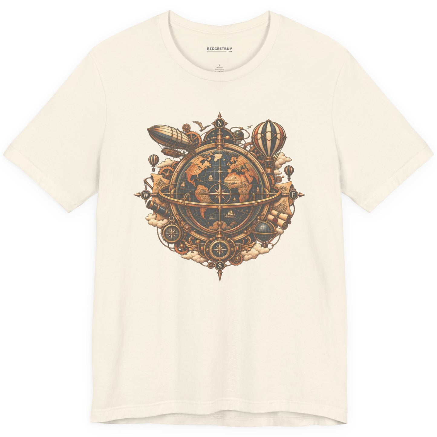 Nautical Nexus - Classic Jersey Tee in Natural, front view