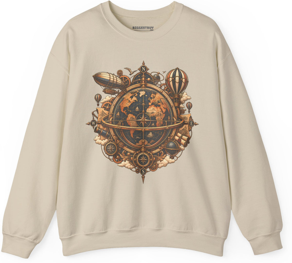 Nautical Nexus - Crewneck Sweatshirt in Sand, front view
