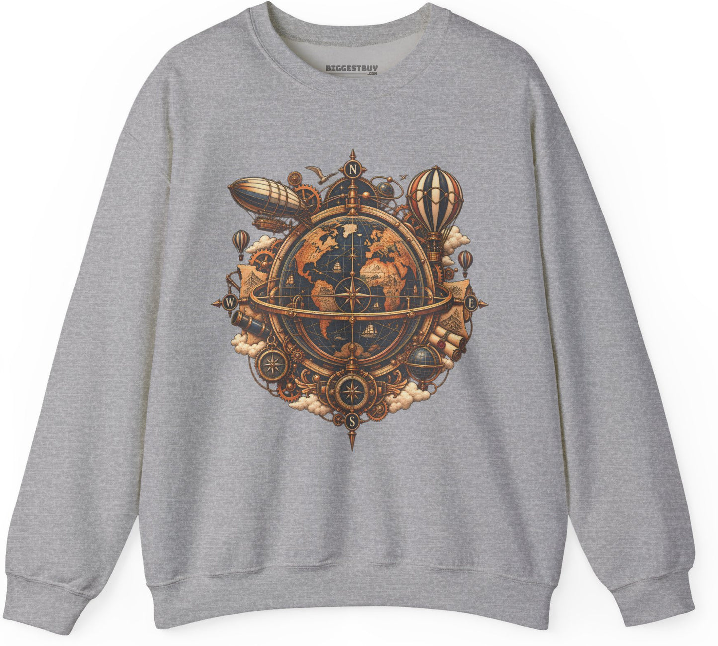 Nautical Nexus - Crewneck Sweatshirt in Sport Grey, front view