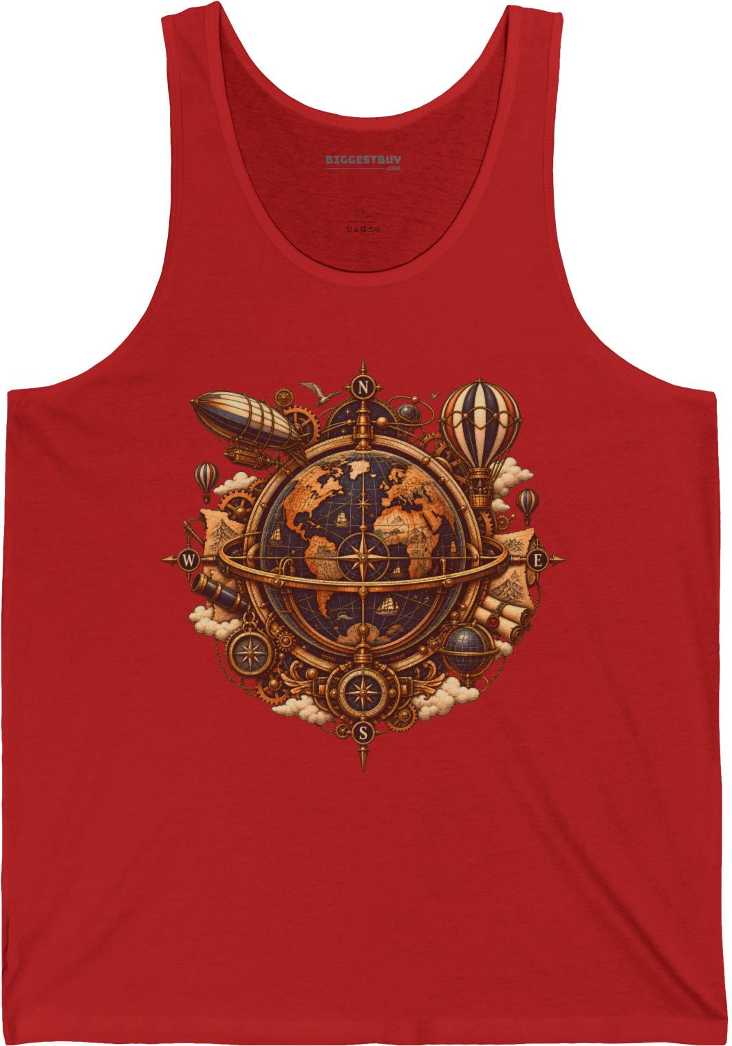 Nautical Nexus - Jersey Tank Top in Red, front view