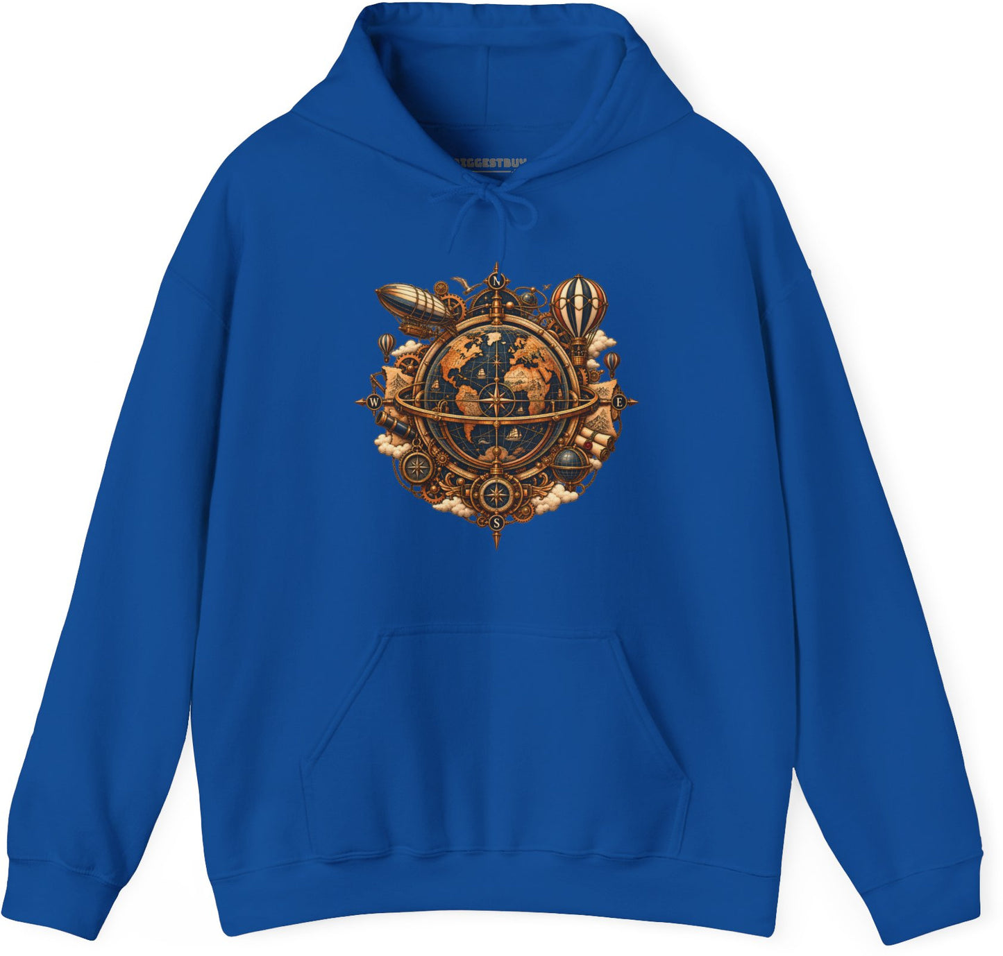Nautical Nexus - Pullover Hoodie in Royal, front view