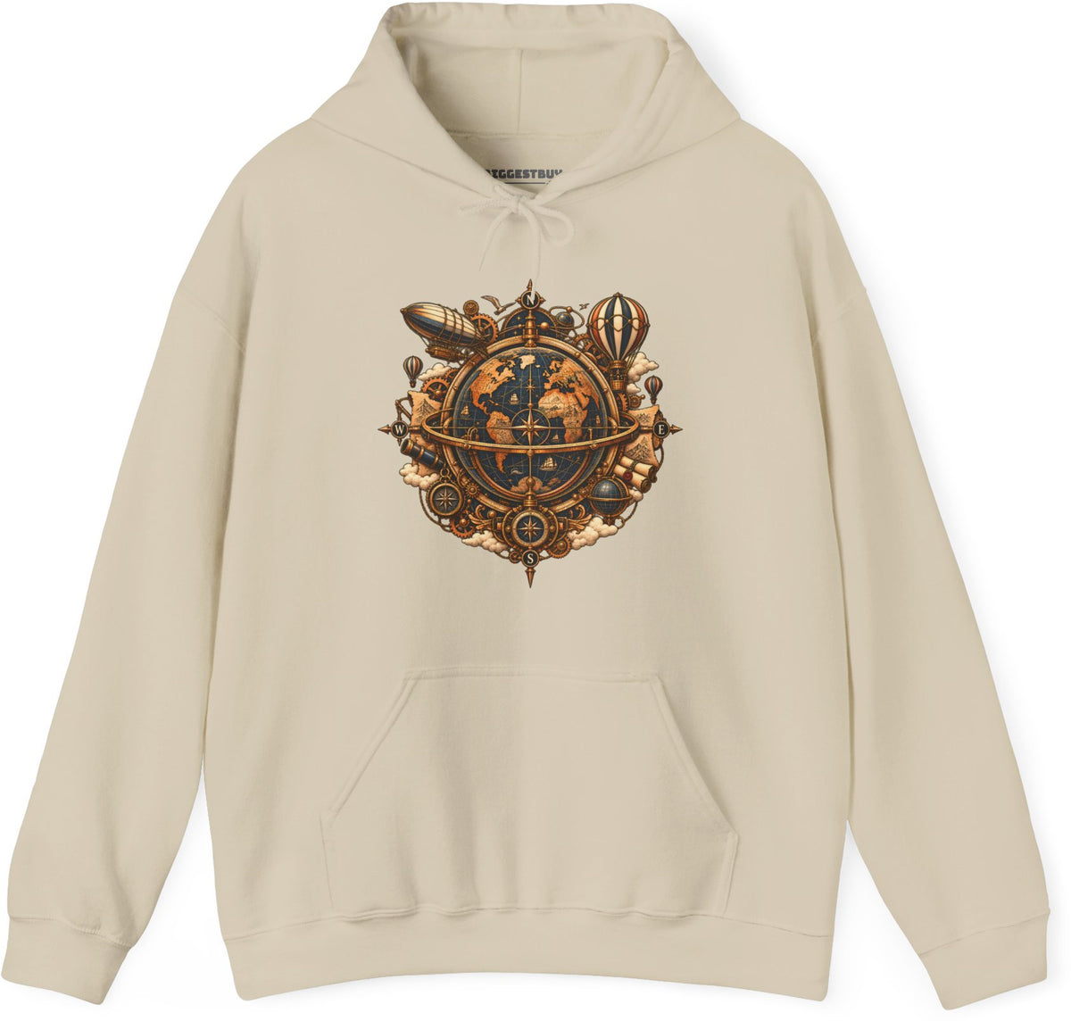 Nautical Nexus - Pullover Hoodie in Sand, front view