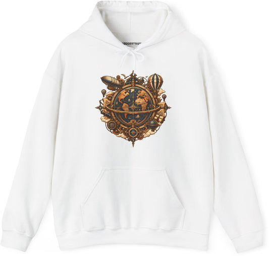 Nautical Nexus - Pullover Hoodie in White, front view