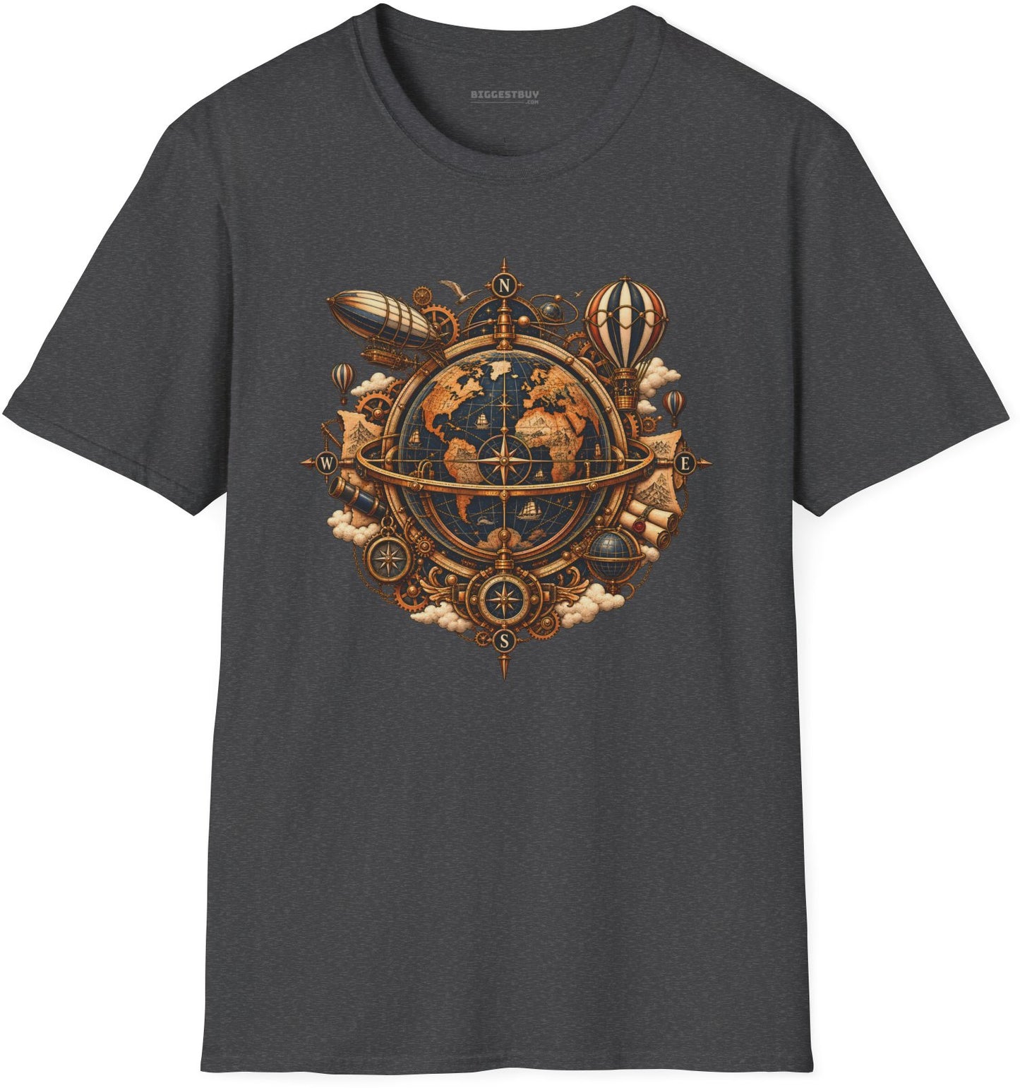 Nautical Nexus - Softstyle T-Shirt in Dark Heather, front view