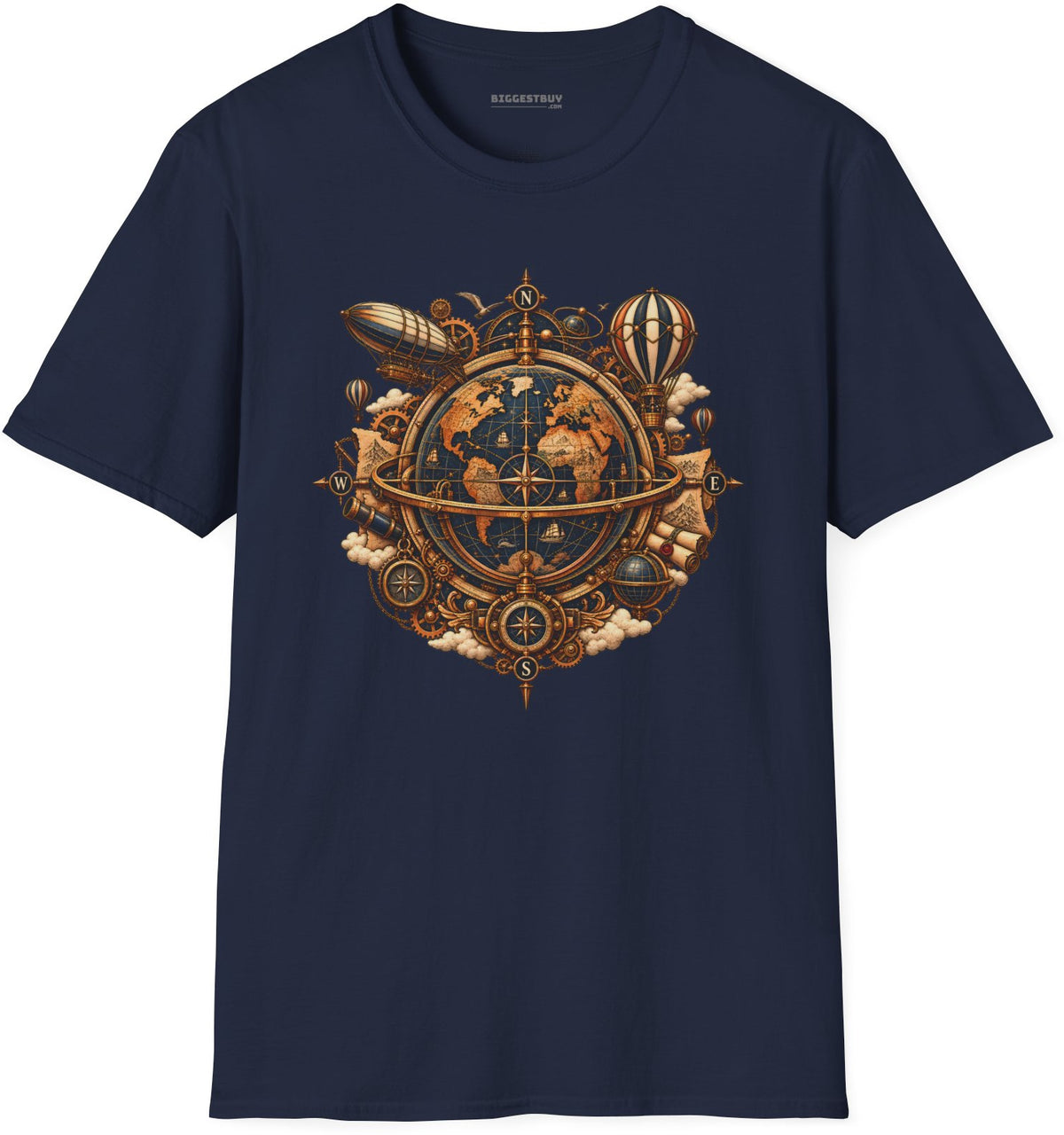 Nautical Nexus - Softstyle T-Shirt in Navy, front view