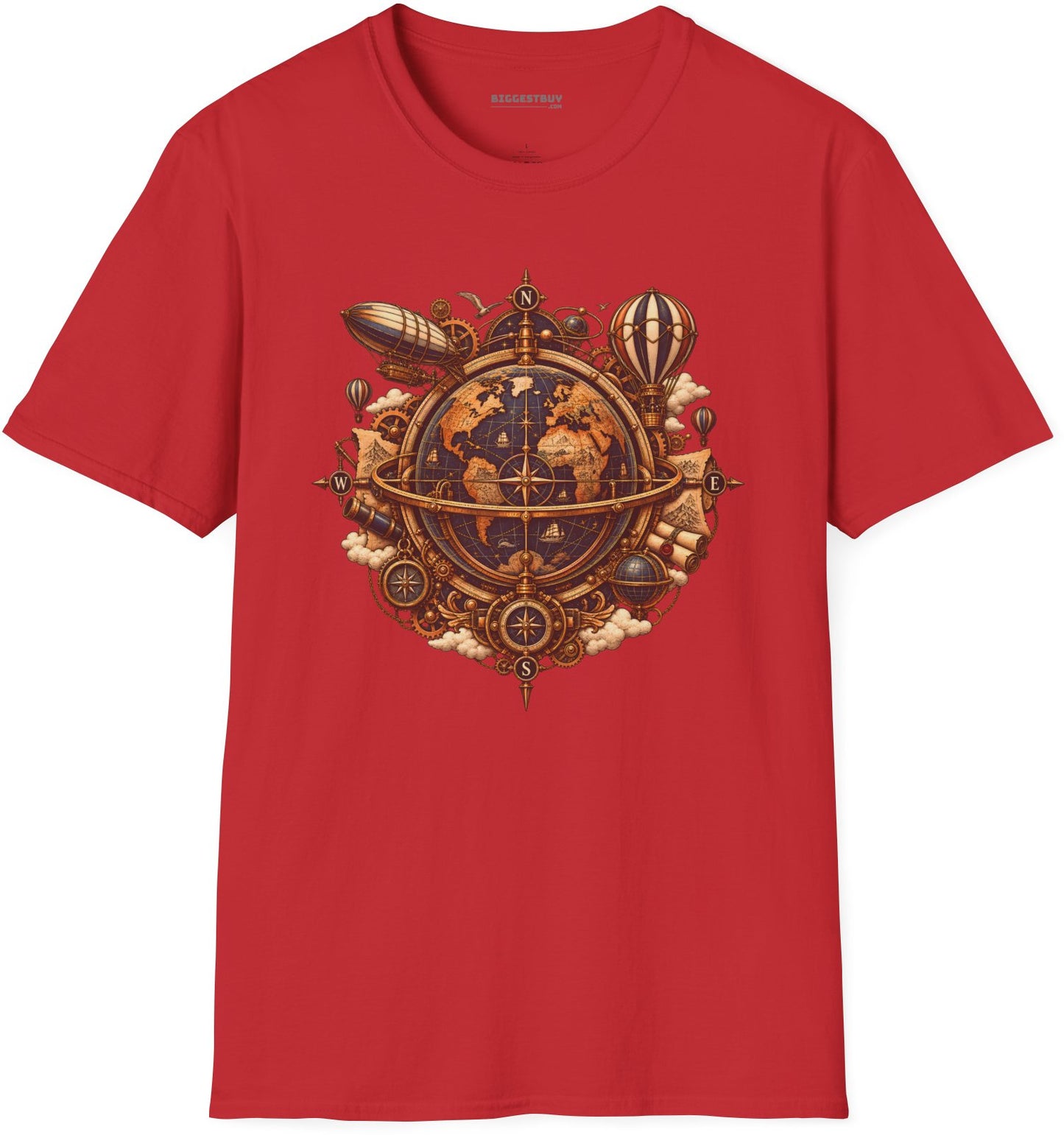 Nautical Nexus - Softstyle T-Shirt in Red, front view