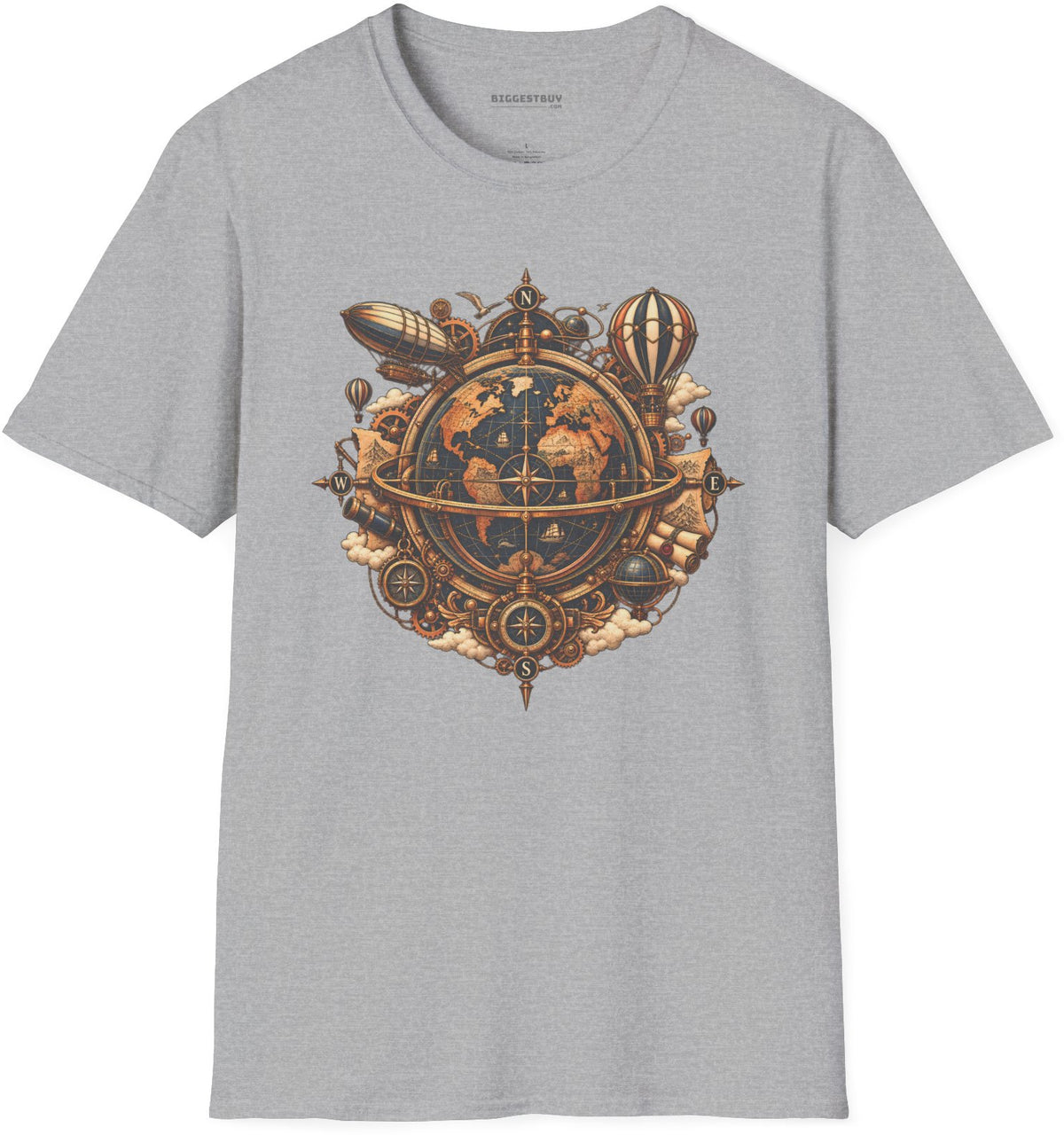 Nautical Nexus - Softstyle T-Shirt in Sport Grey, front view