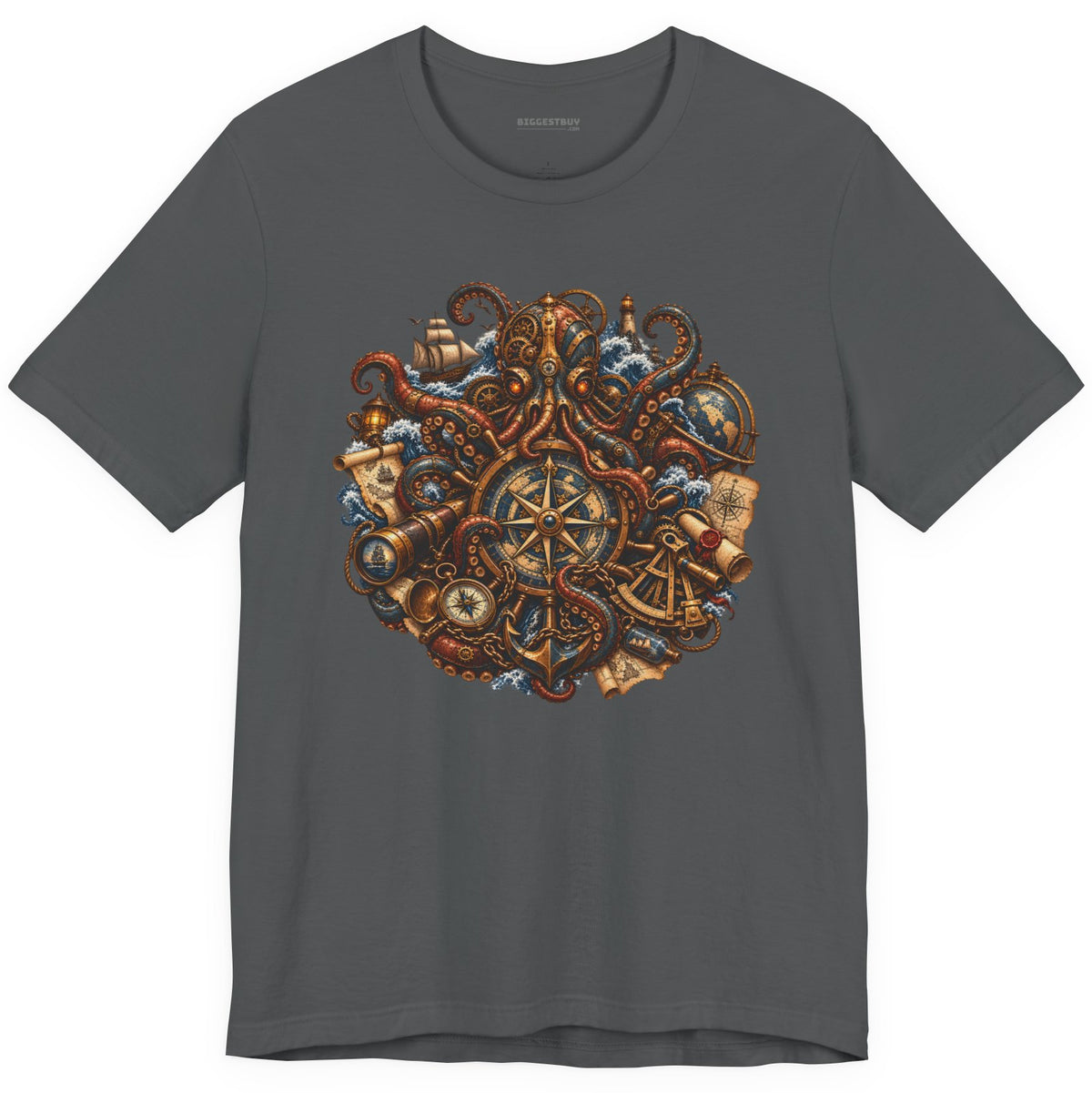 Nautical Nonsense - Classic Jersey Tee in Asphalt, front view