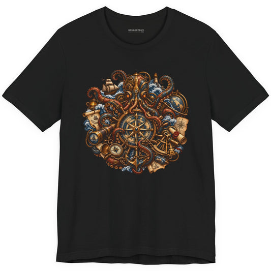Nautical Nonsense - Classic Jersey Tee in Black, front view