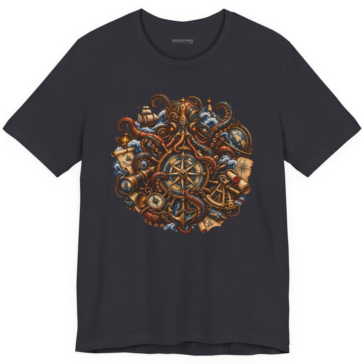 Nautical Nonsense - Classic Jersey Tee in Dark Grey, front view