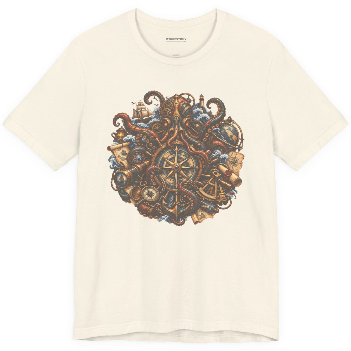 Nautical Nonsense - Classic Jersey Tee in Natural, front view