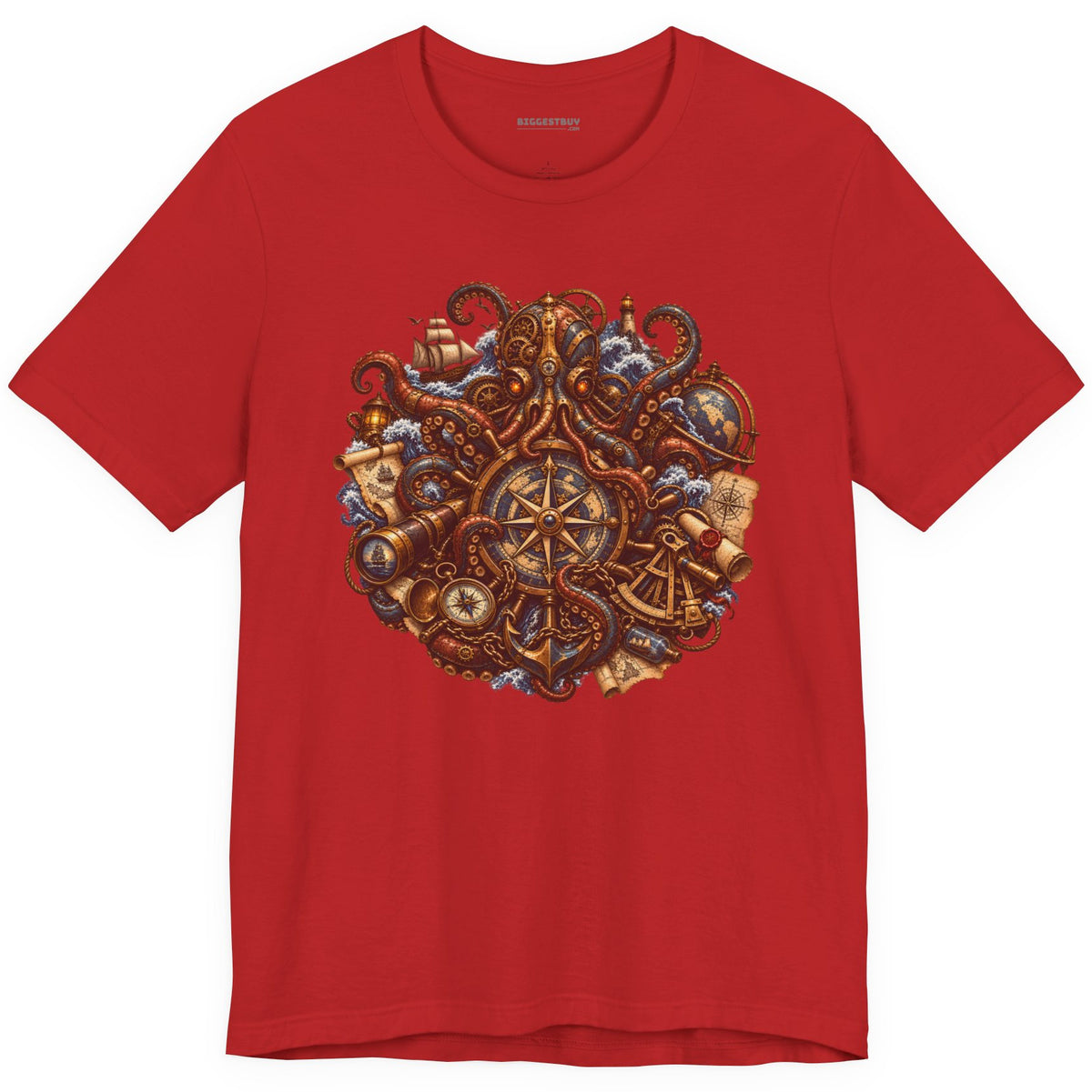 Nautical Nonsense - Classic Jersey Tee in Red, front view