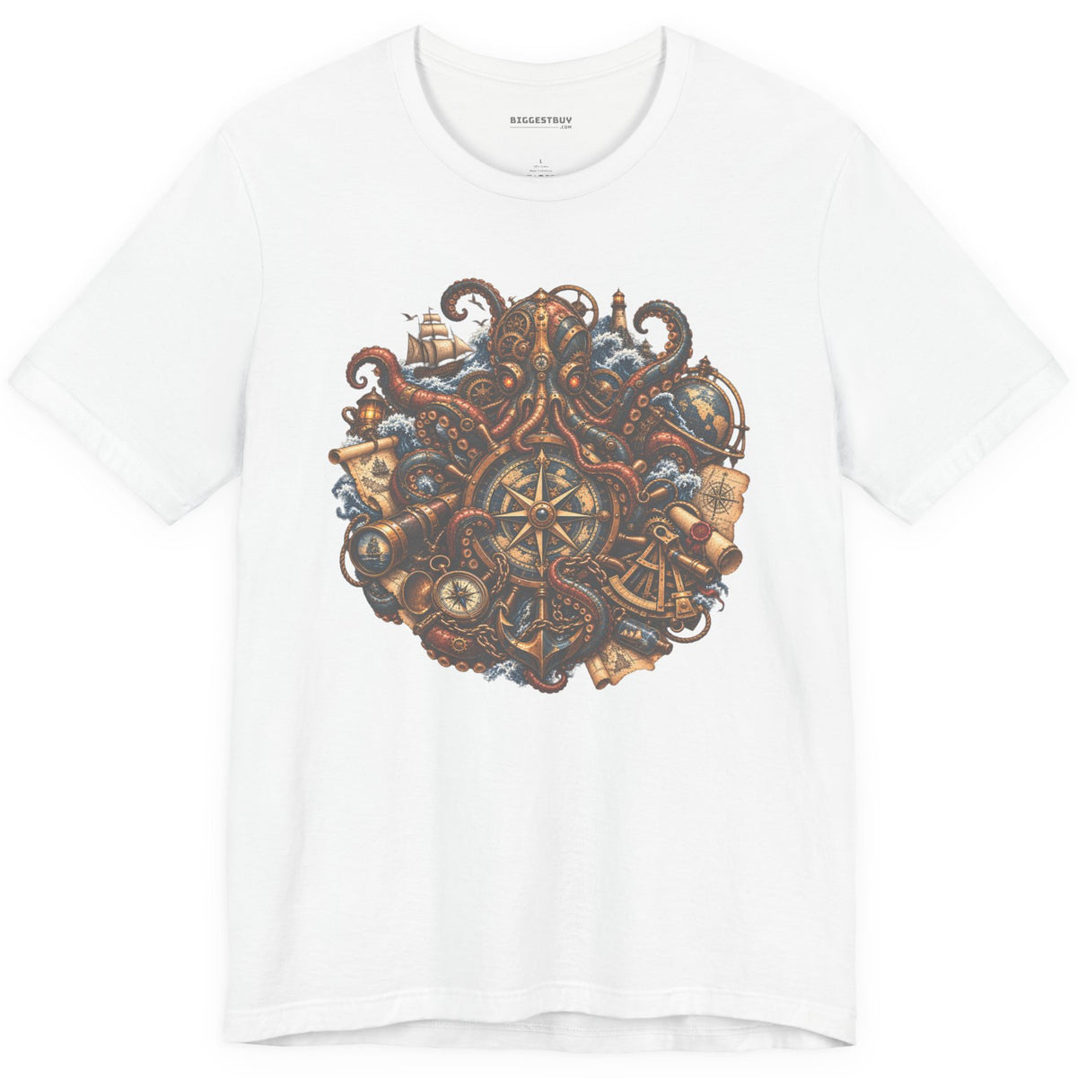 Nautical Nonsense - Classic Jersey Tee in White, front view