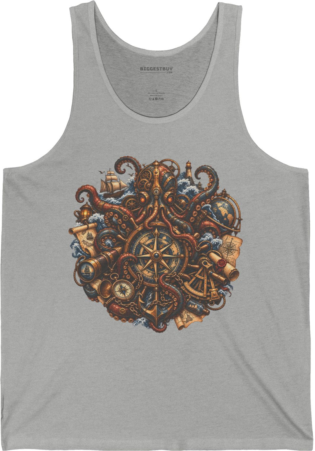 Nautical Nonsense - Jersey Tank Top in Athletic Heather, front view