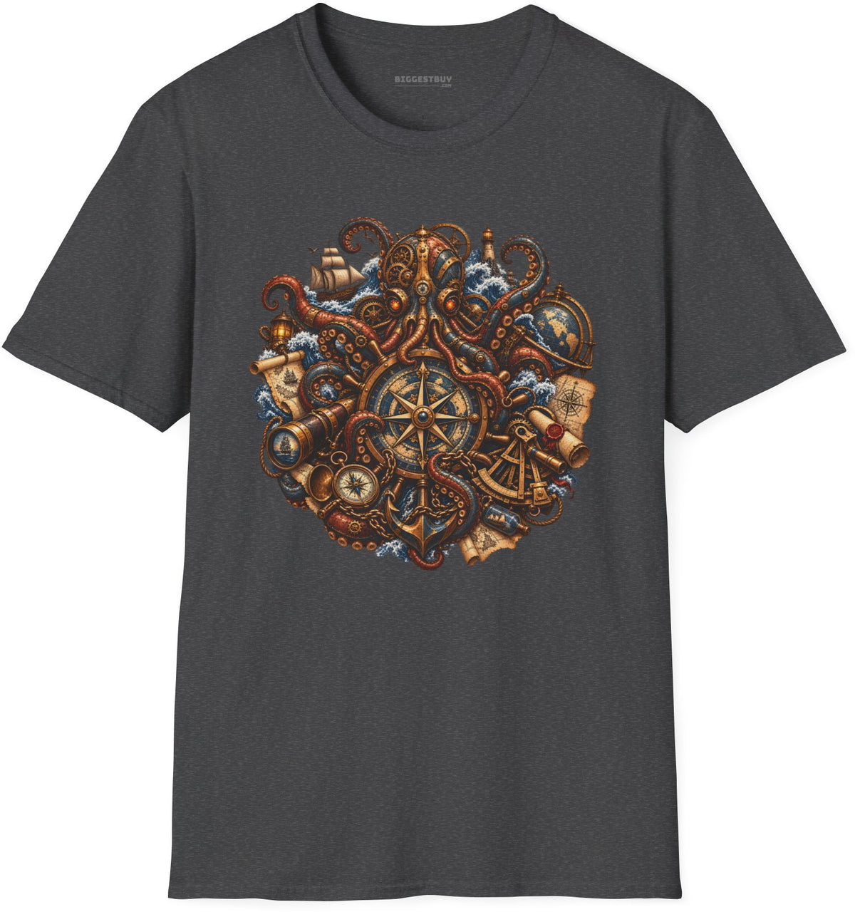 Nautical Nonsense - Softstyle T-Shirt in Dark Heather, front view