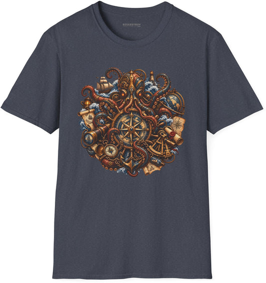 Nautical Nonsense - Softstyle T-Shirt in Heather Navy, front view