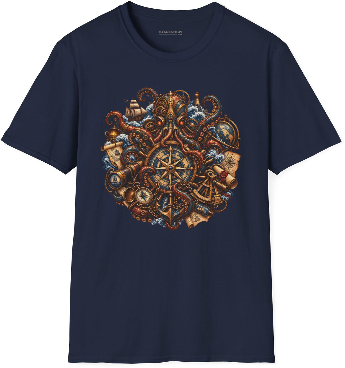 Nautical Nonsense - Softstyle T-Shirt in Navy, front view